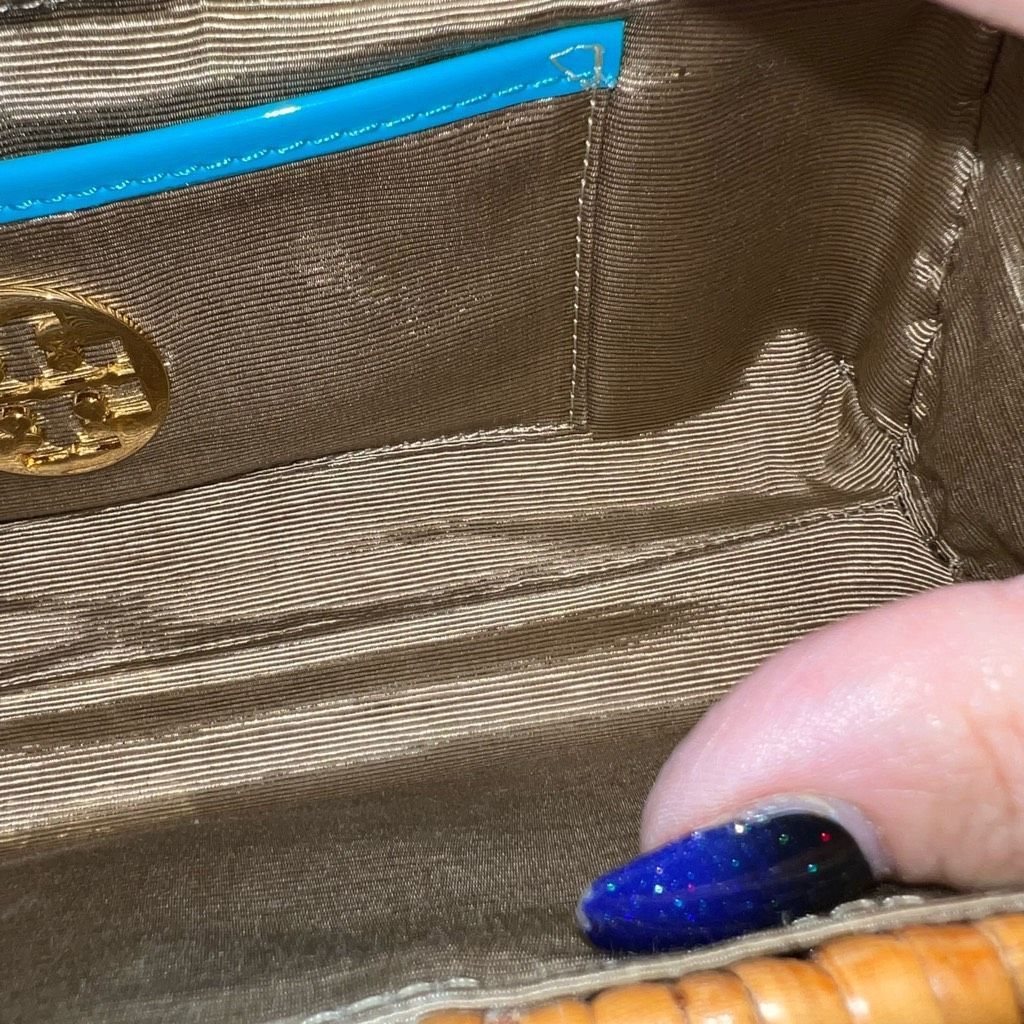Tory Burch Tory Burch Patent Leather and Wicker Snap Closure Clutch Bag **see photos and description Size ONE SIZE - 9 Thumbnail