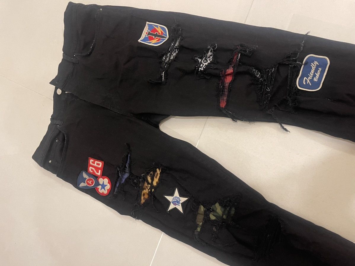 Amiri Amiri black art patch painted jeans Size US 38 / EU 54 - 2 Thumbnail