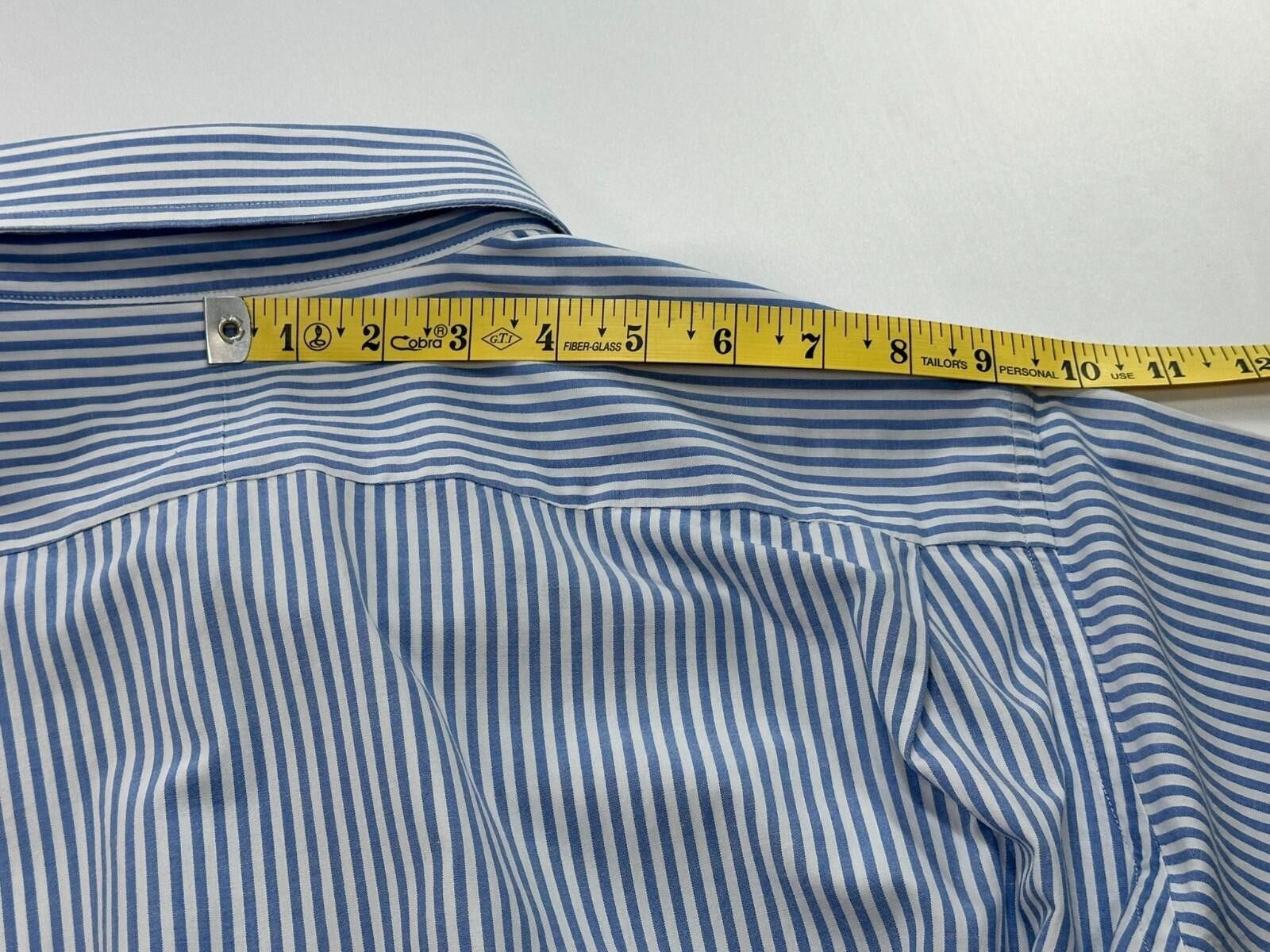 Tom James Tom James Pencil Stripe Button Up Mens Blue XL Size US XL / EU 56 / 4 - 5 Thumbnail