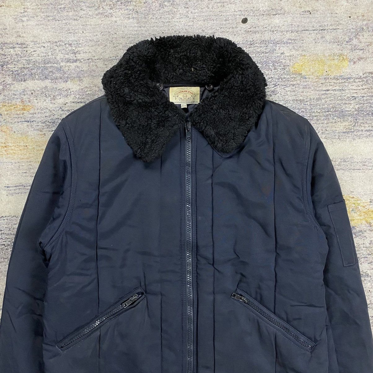 Armani Vintage 90s Armani jeans padded jacket Size US L / EU 52-54 / 3 - 2 Thumbnail