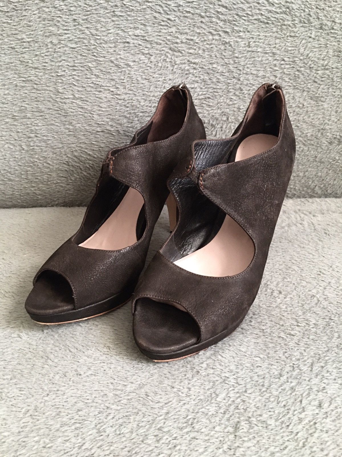 Miu Miu MIU MIU Suede Brown Leather Heels Sandals EU 39 Size US 9 / IT 39 - 3 Thumbnail