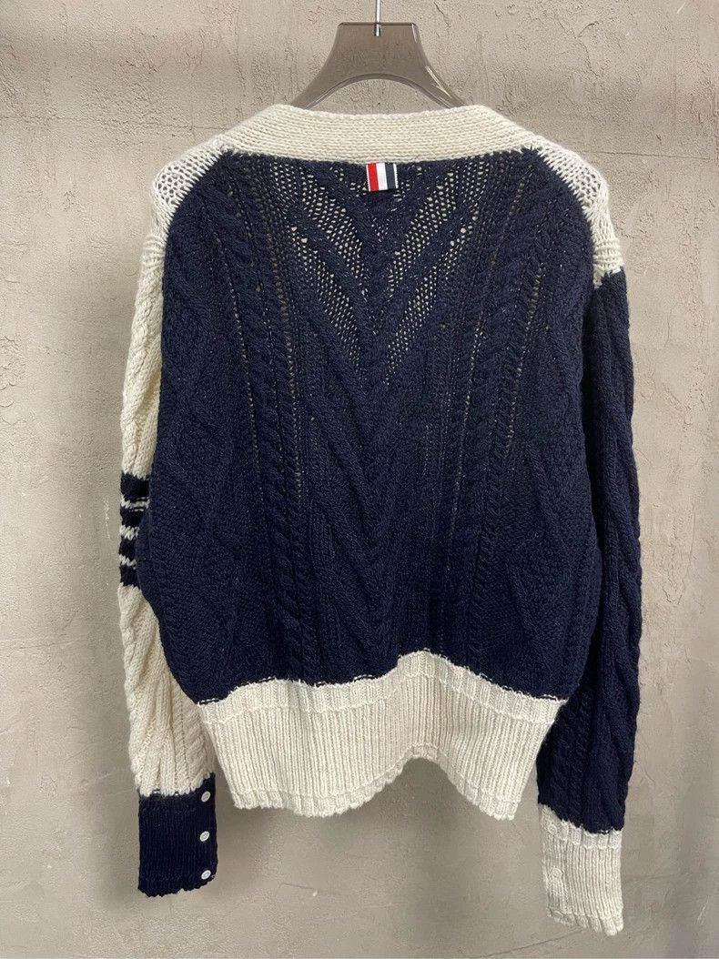 Thom Browne Thom Browne Beige Tibetan blue color block four-striped woo Size US M / EU 48-50 / 2 - 4 Thumbnail