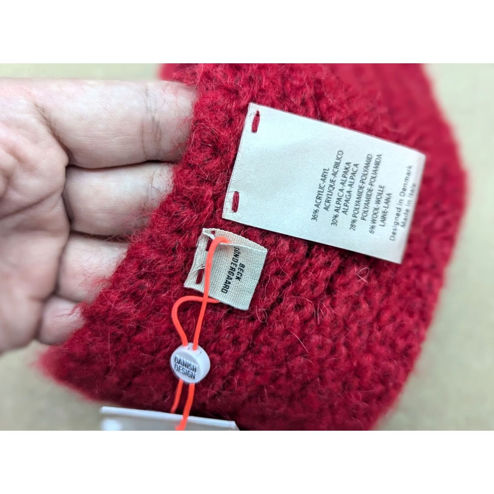 Vintage Beck Sondergaard Alpaca Blend Womens Headband One Size Stretch Knit Red Ladies Size ONE SIZE - 5 Thumbnail