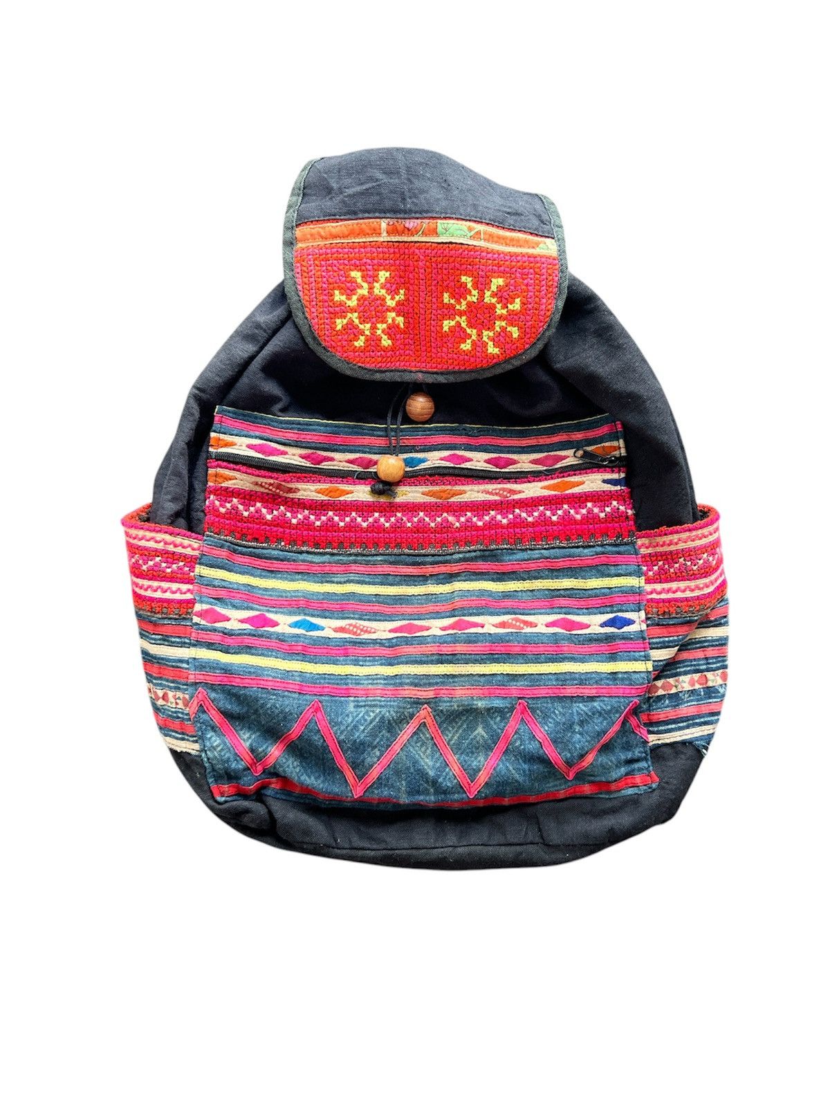 Native × Vintage Navajo Native Style Drawstring Backpack Rucksack Size ONE SIZE - 4 Thumbnail