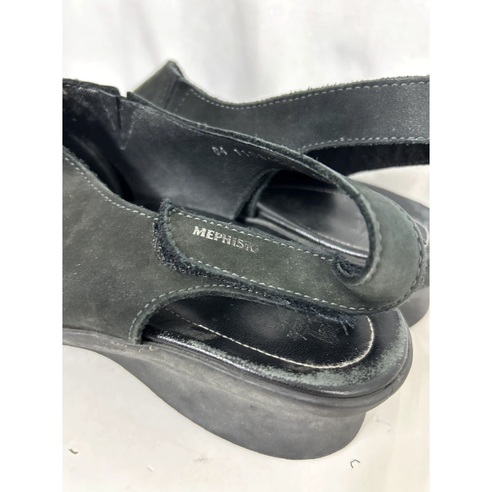 Mephisto Mephisto Womens Sandal Open Toe Slingback Leather Hook & Loop Strap Black 10 Shoes Size US 10 / IT 40 - 7 Thumbnail