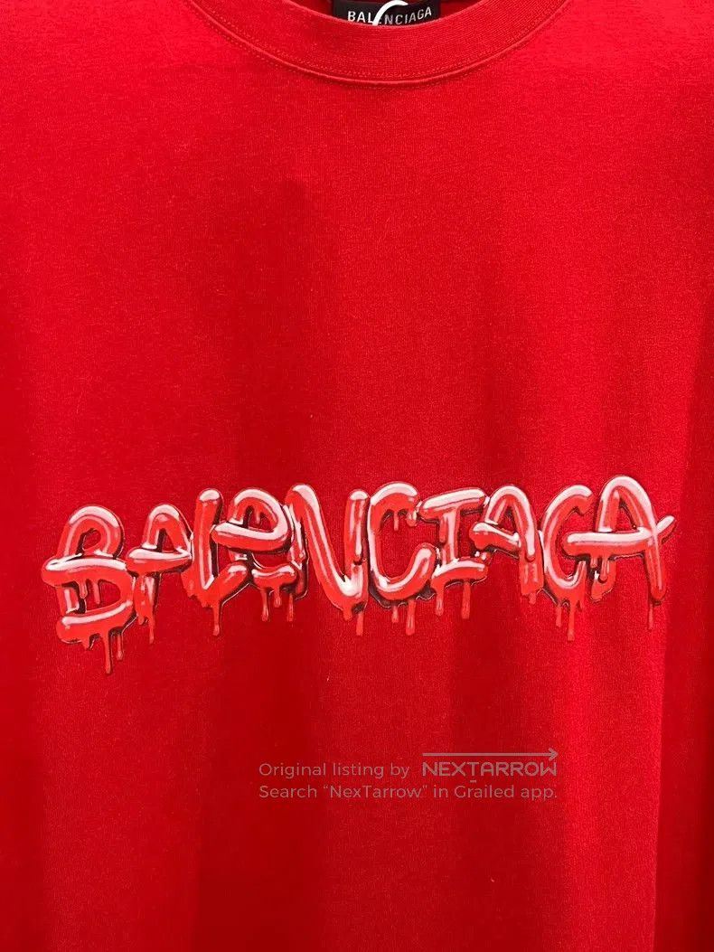 Balenciaga Balenciaga Red Jelly Logo Short Sleeve. Size US XS / EU 42 / 0 - 3 Thumbnail