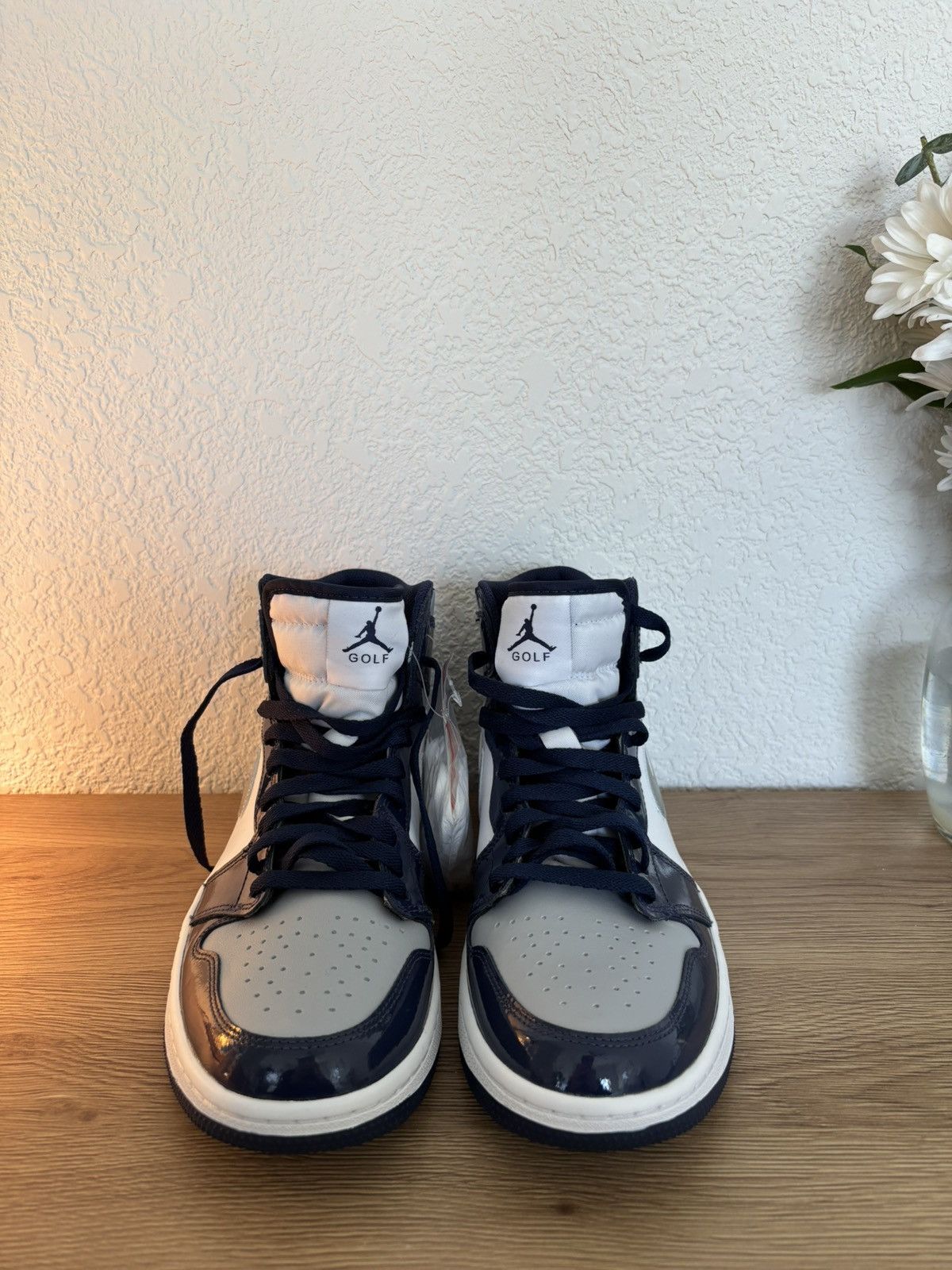Jordan Brand Nike Air Jordan 1 High Top Golf Shoes Navy White Leather Size US 9 / EU 42 - 3 Thumbnail