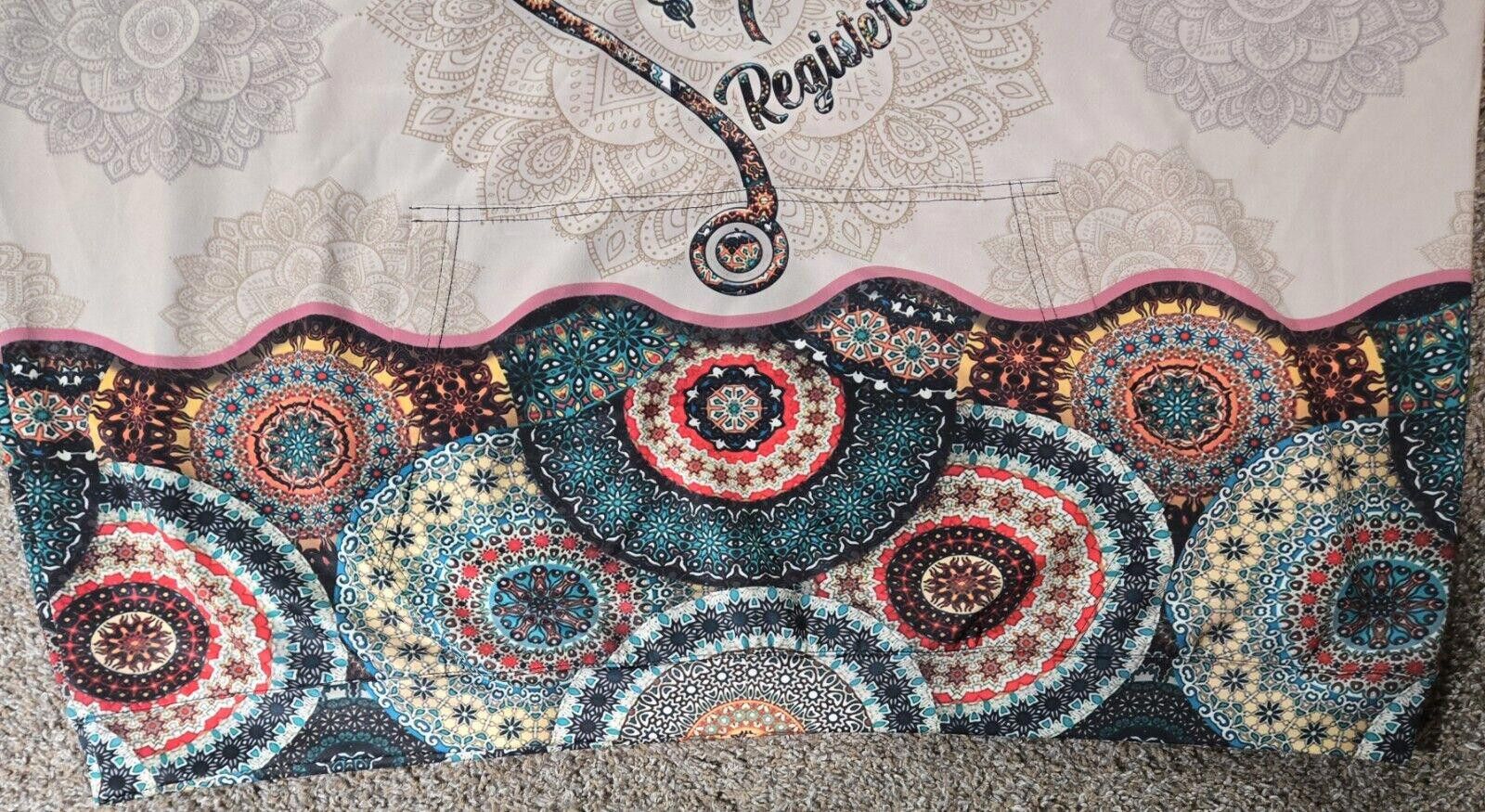 Designer Paisley Print Beige 3/4 Sleeve Regsitered Nurse Hoodie 4XL Size US XXL / EU 58 / 5 - 10 Thumbnail