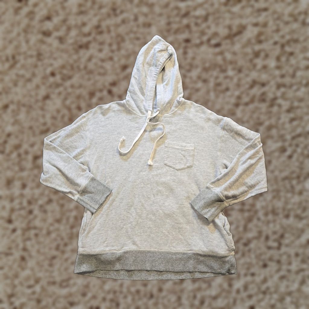 J.Crew VINTAGE J.CREW Sweatshirt Womens Size Small Gray Hoodie Fleece Pocket Casual Size S / US 4 / IT 40 - 1 Thumbnail