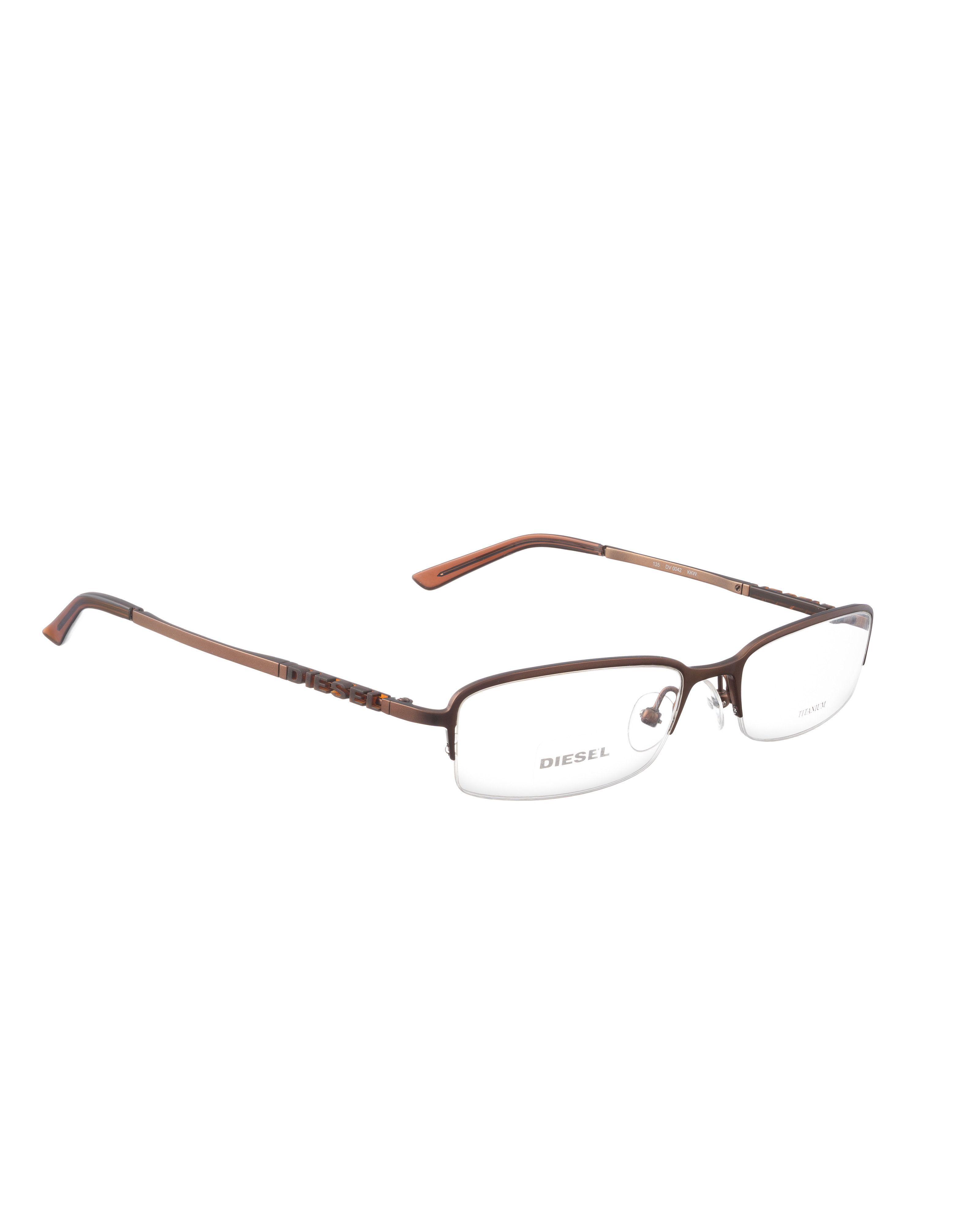 Diesel Diesel 90s Brown Thin Metallic Half Rim Glasses Size ONE SIZE - 1 Thumbnail