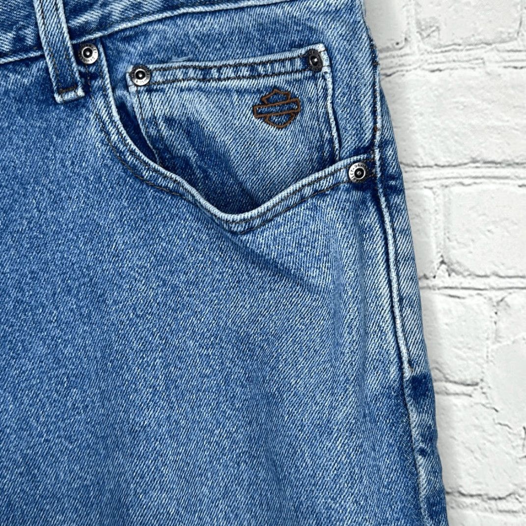 Harley Davidson Harley-Davidson Mens Jeans Straight Leg 42x30 100% Cotton Blue Big & Tall Mens Size US 42 / EU 58 - 3 Thumbnail