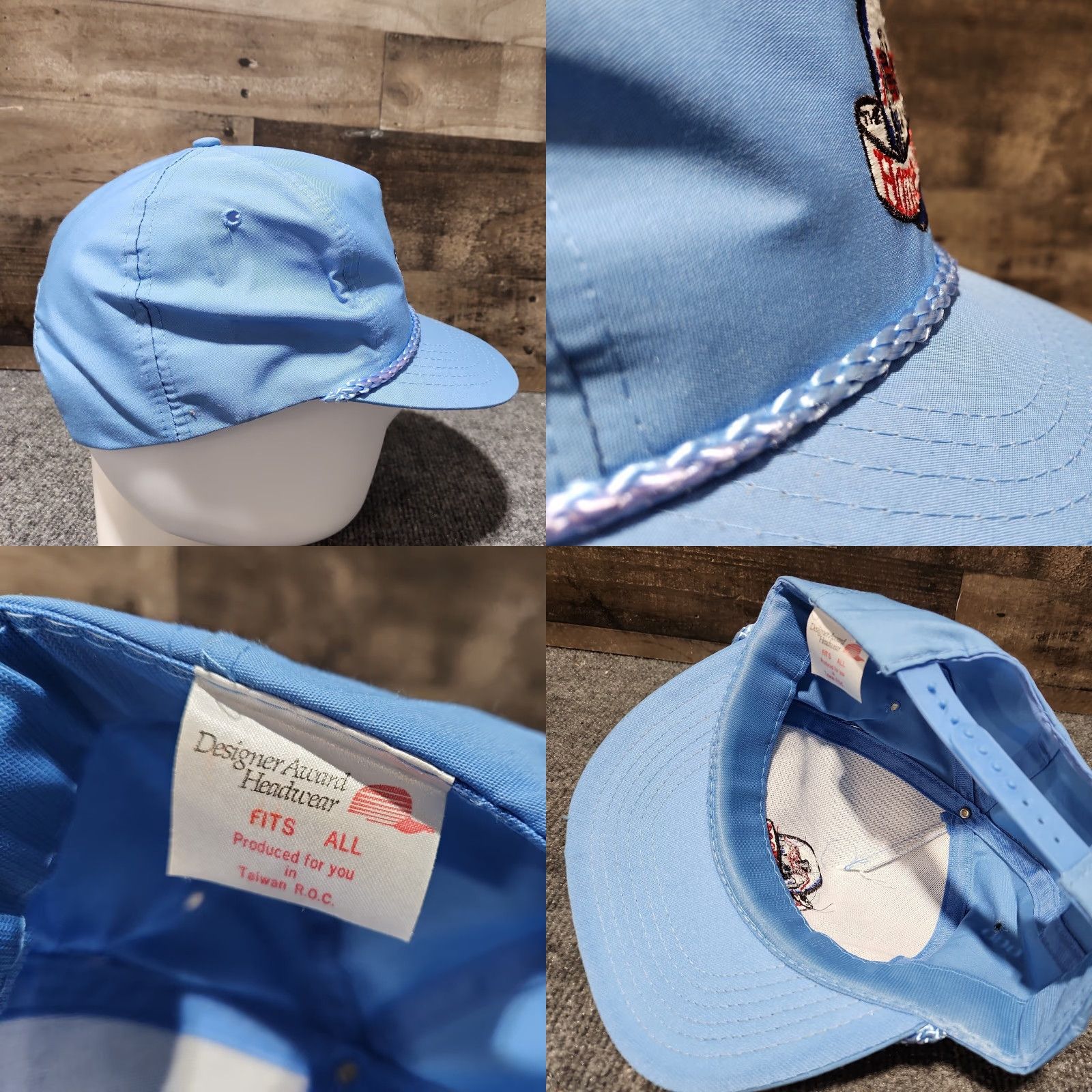 Vintage VINTAGE Home Hat Snapback Powder Blue Rope Bill Brim Adjustable Unisex Adults Blue Baseball Cap Size ONE SIZE - 8 Thumbnail