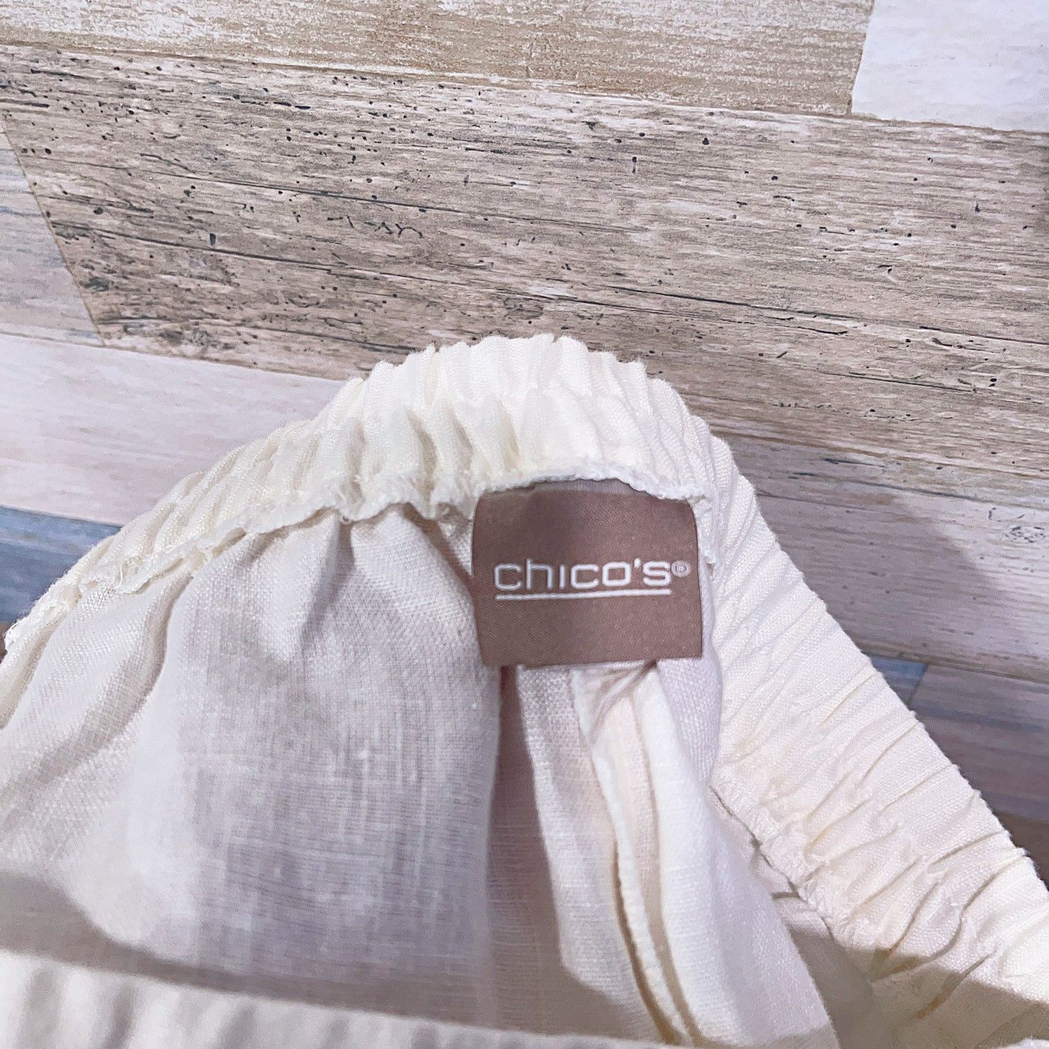 Chicos Chicos 100% Linen Wide Ankle Pants Ecru High Rise Medium 1.5 Size 27" / US 4 / IT 40 - 5 Thumbnail