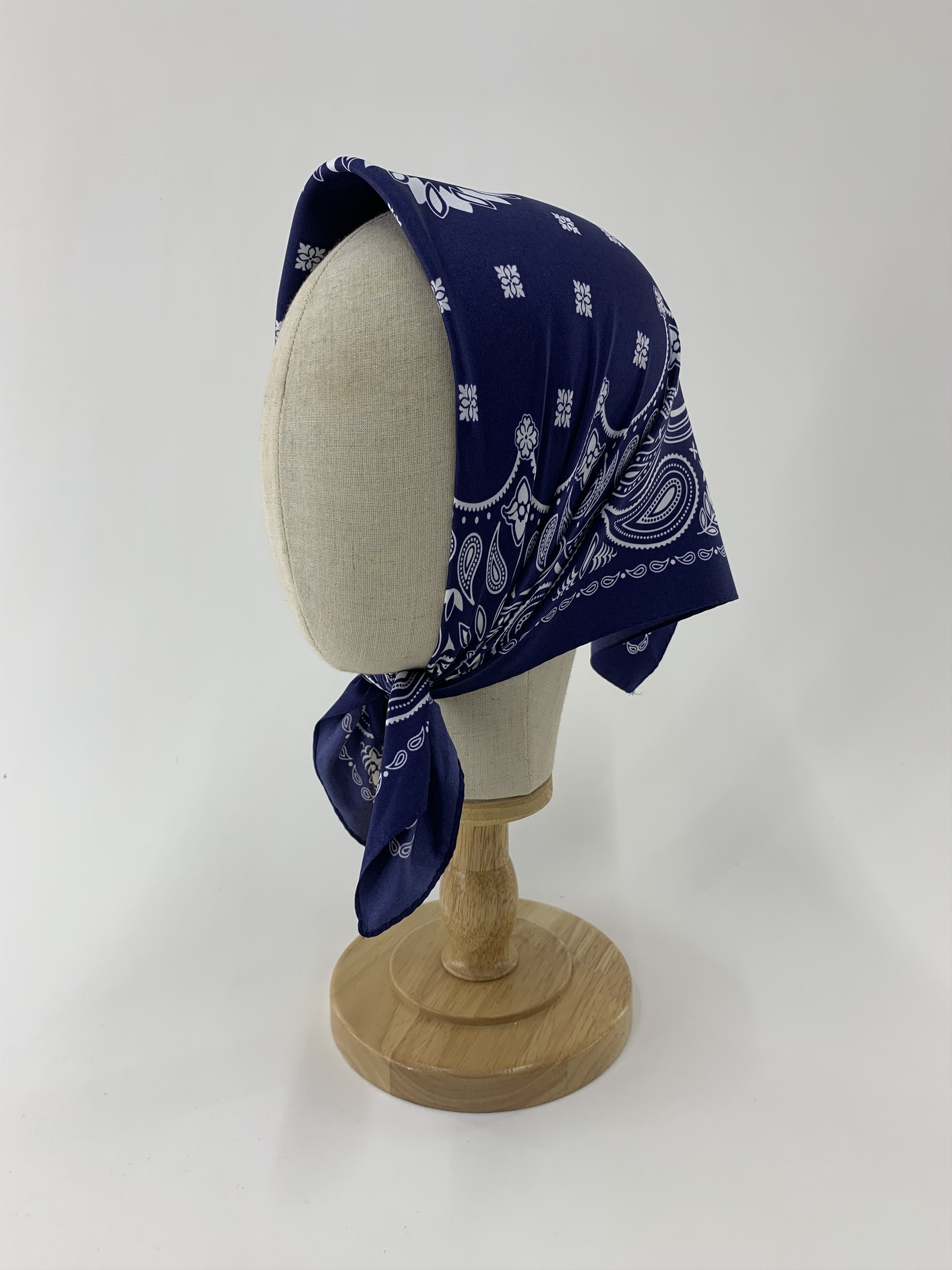 Vintage Blue Paisley Scarf Bandana Handkerchief TC1425 Size ONE SIZE - 1 Thumbnail
