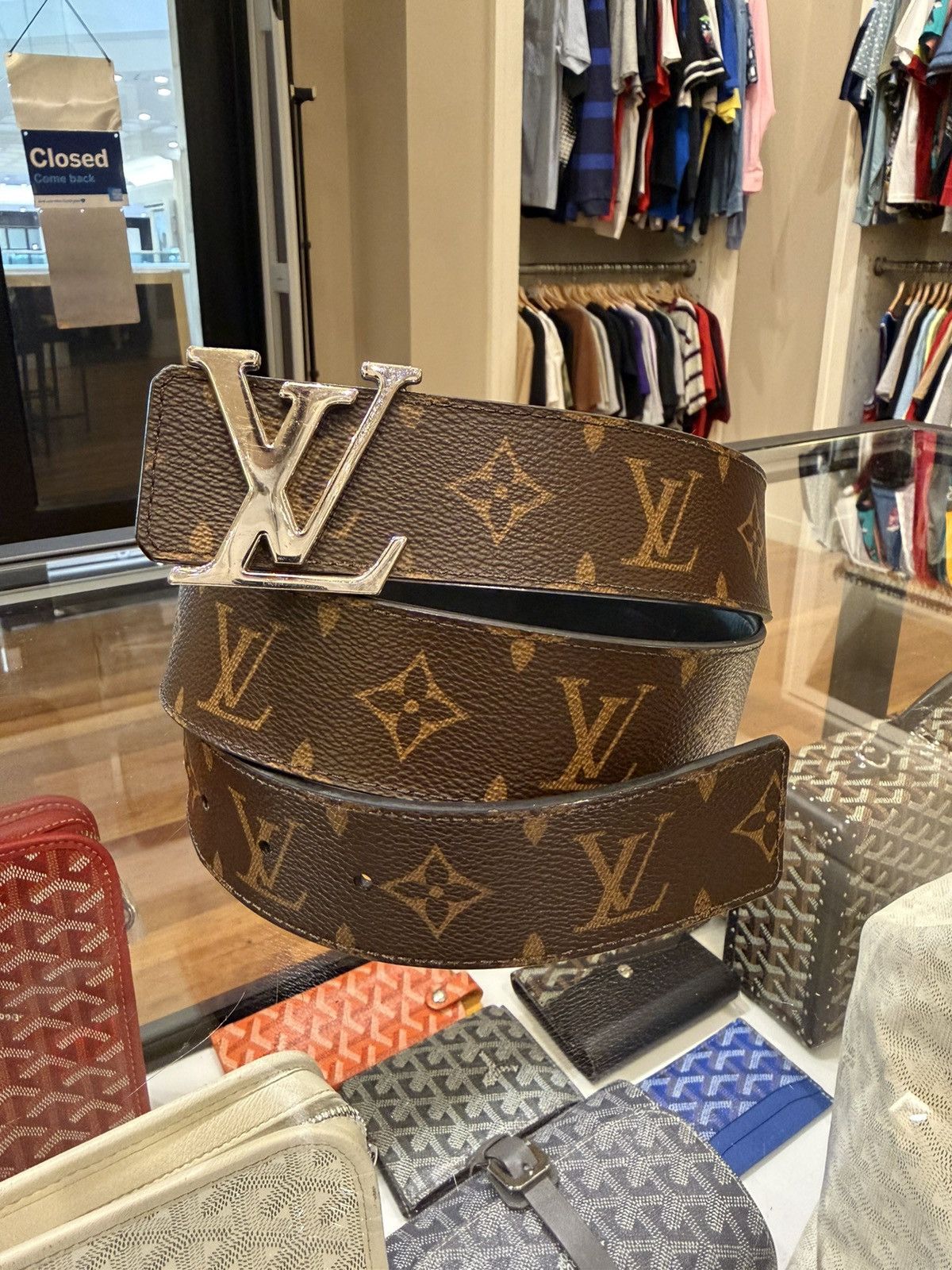Louis Vuitton Louis Vuitton Reversible Monogram Belt - Silver LV Size 38 - 1 Thumbnail