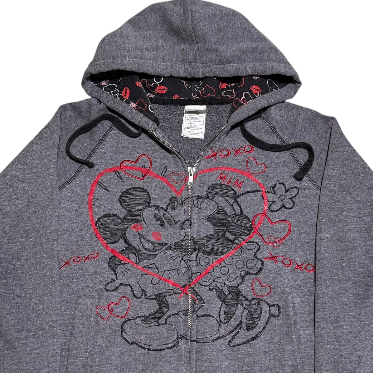 Disney Mickey Minnie Mouse Gray Distressed Sweatshirt Women’s XS Size XS / US 0-2 / IT 36-38 - 2 Thumbnail