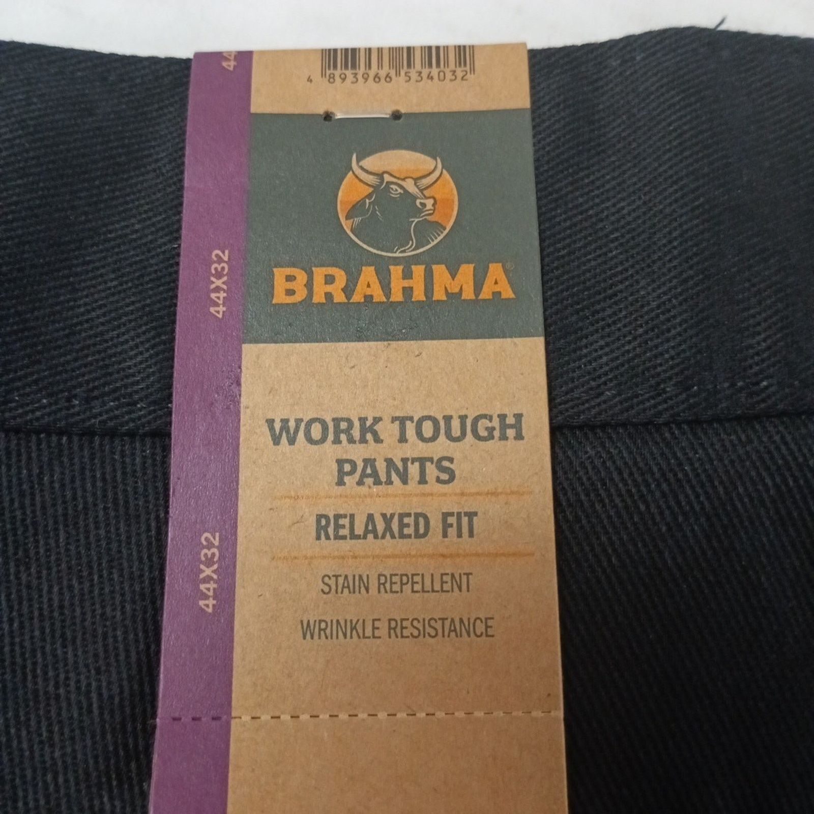 Other Brahma Men's Work Tough Pants Size 44x32 Black Relaxed Fit Size US 44 / EU 60 - 2 Thumbnail