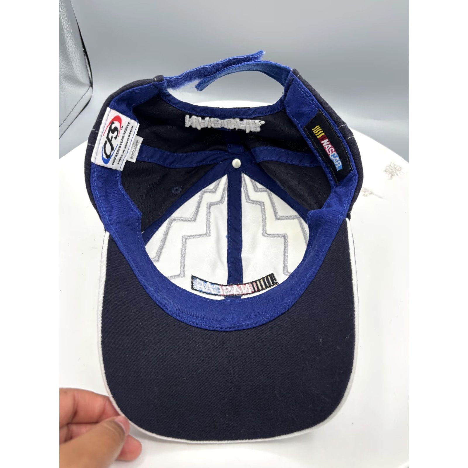 NASCAR NASCAR Hat Cap Strap Back Mens Blue White Black Racing Auto Snapback Trucker/Baseball Cap Size ONE SIZE - 5 Thumbnail