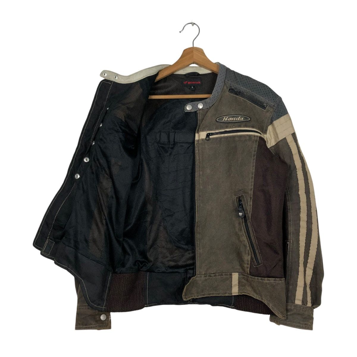 Honda 🔥VINTAGE RACING BIKER JACKET BONDA BIG LOGO SPELL OUT Size US M / EU 48-50 / 2 - 13 Thumbnail