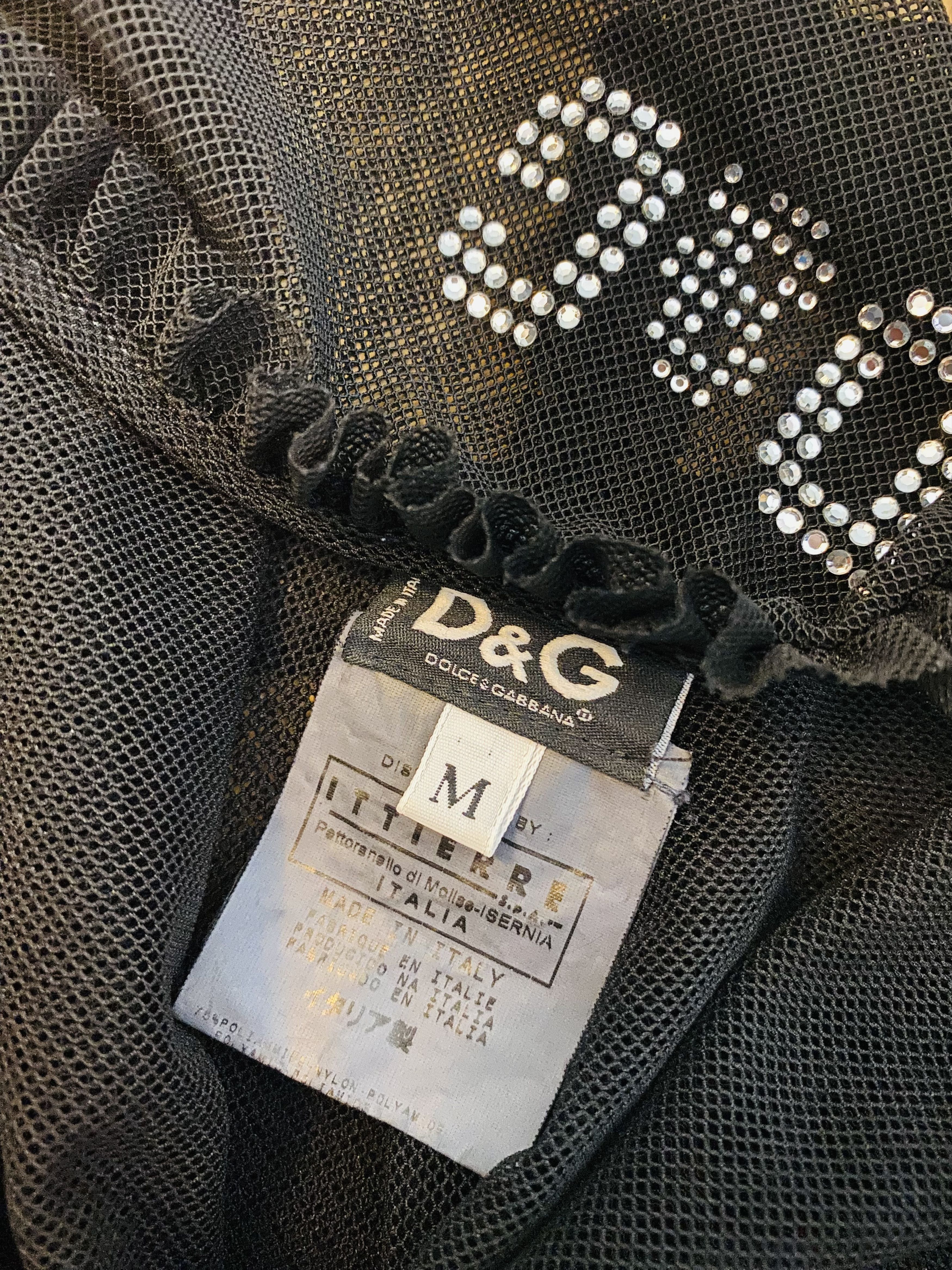 Dolce & Gabbana Dolce & Gabbana Sheer Mesh Rhinestone Transparent Top Size US XS / EU 42 / 0 - 10 Thumbnail