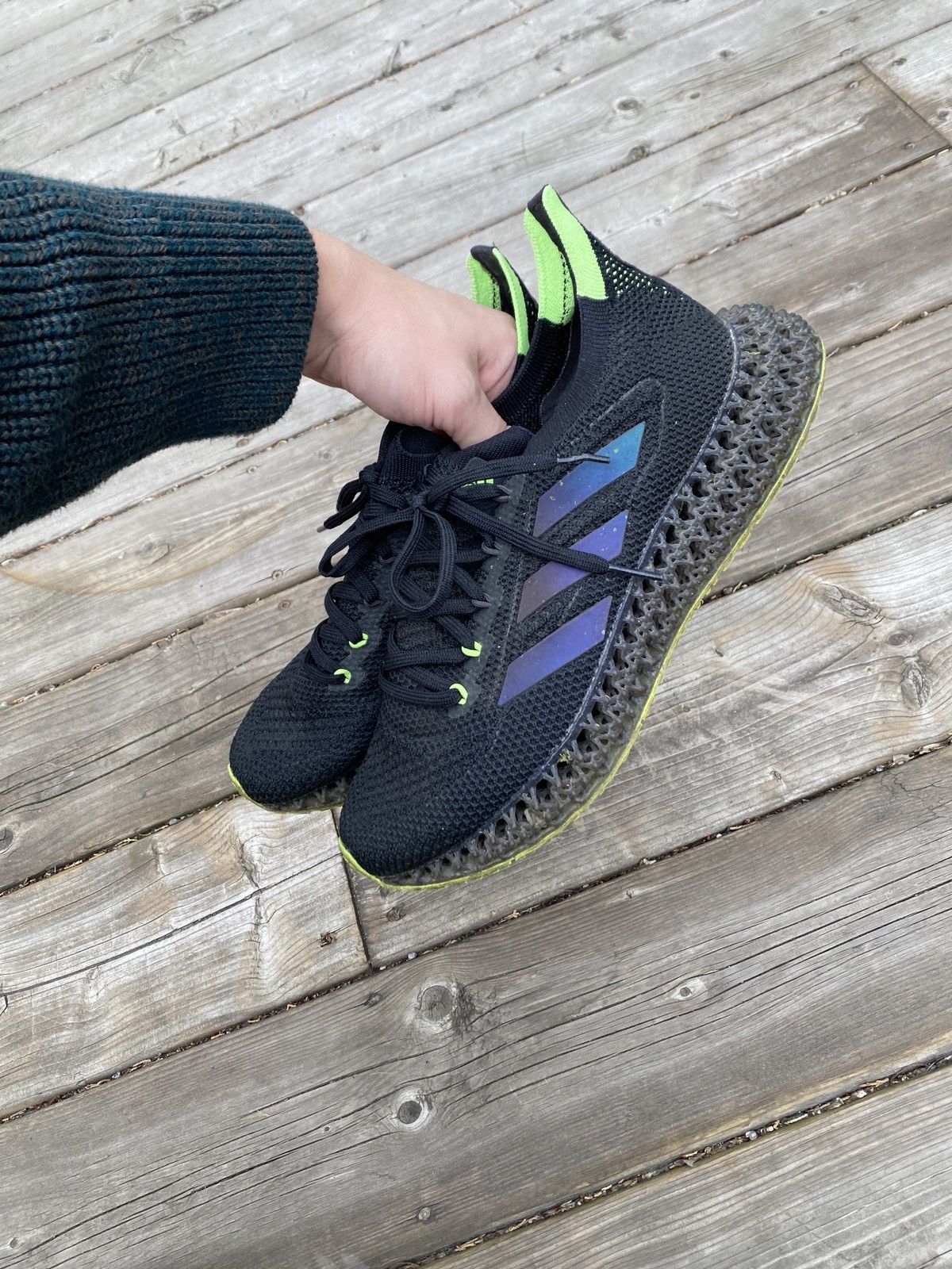 Adidas 2021 4DFWD Core Black Green Shoes Size 9 Size US 9 / EU 42 - 6 Thumbnail