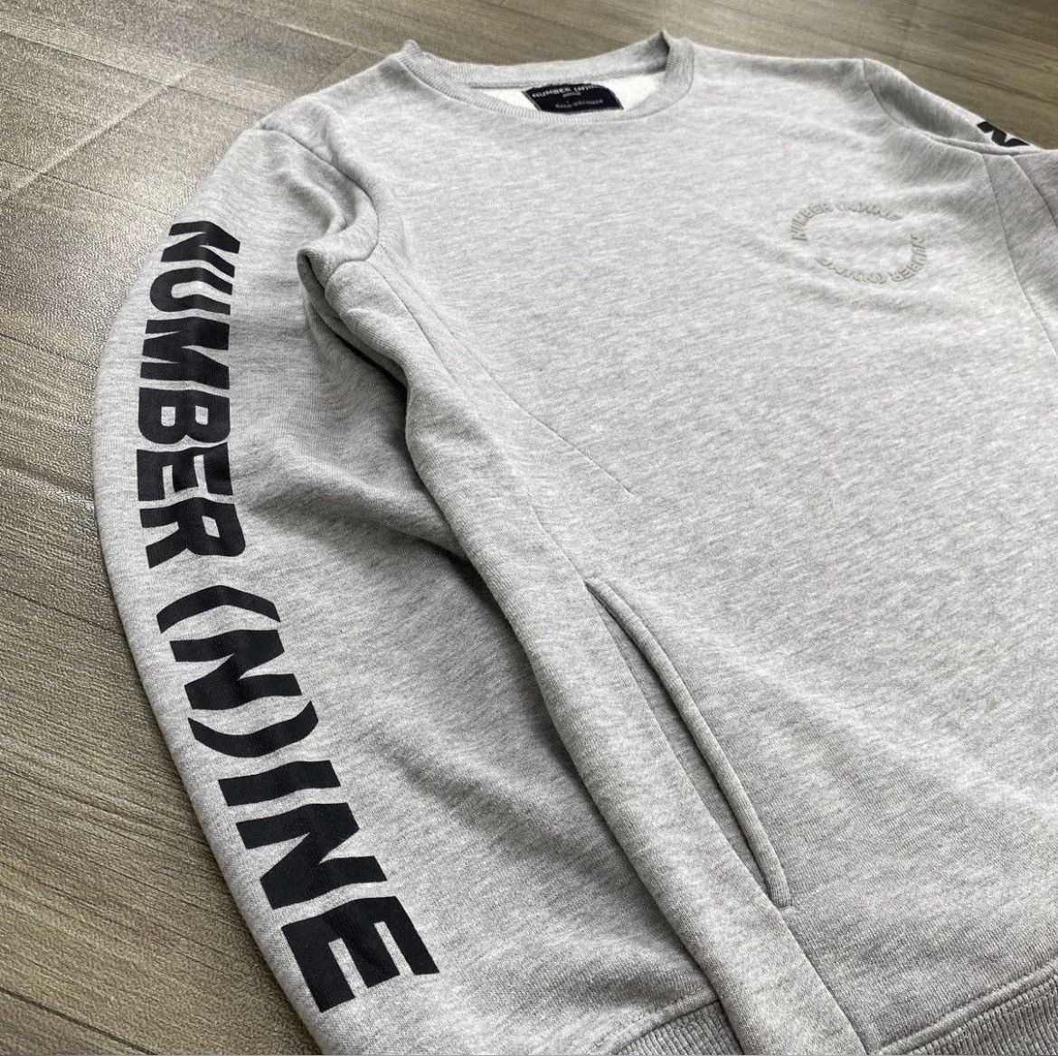 Number (N)ine Number (N)ine Spell Out Logo Taped Pocket Crewneck Grey Size US L / EU 52-54 / 3 - 3 Thumbnail