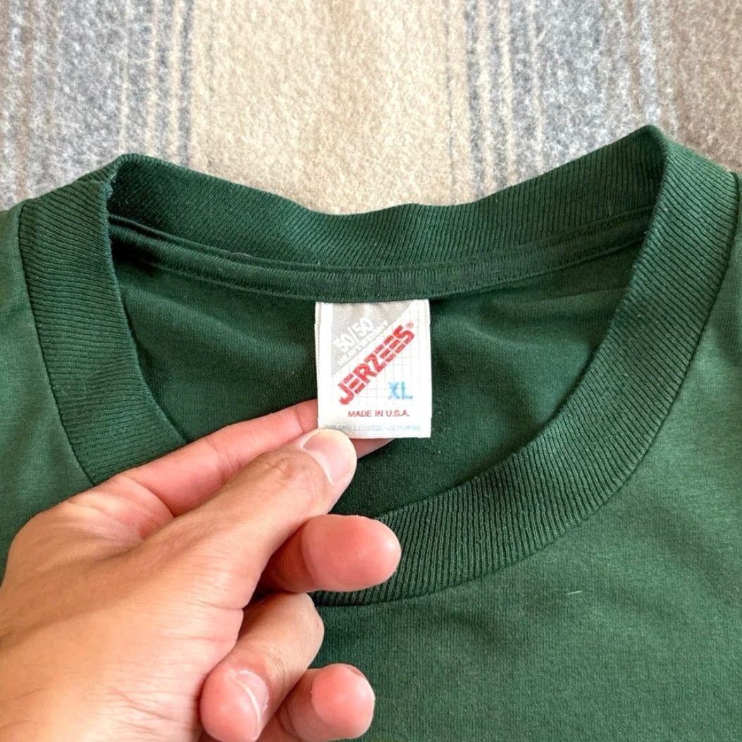 Jerzees VINTAGE Marines T-Shirt Jerzees 90s United States Made In USA XL Green Men Short Sleeve Size XL Size US XL / EU 56 / 4 - 3 Thumbnail