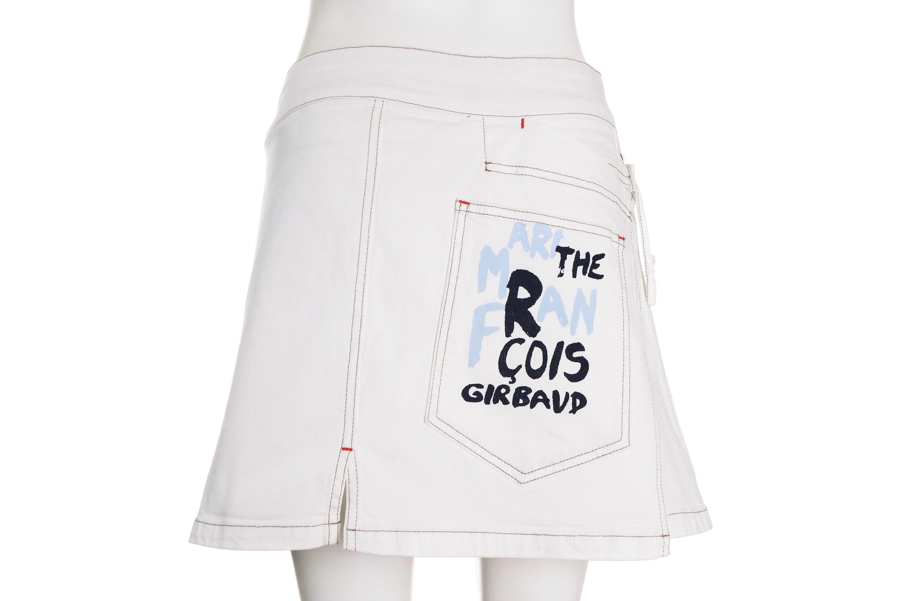 Marithe Francois Girbaud Wrap Skirt Print Logo Asymmetric