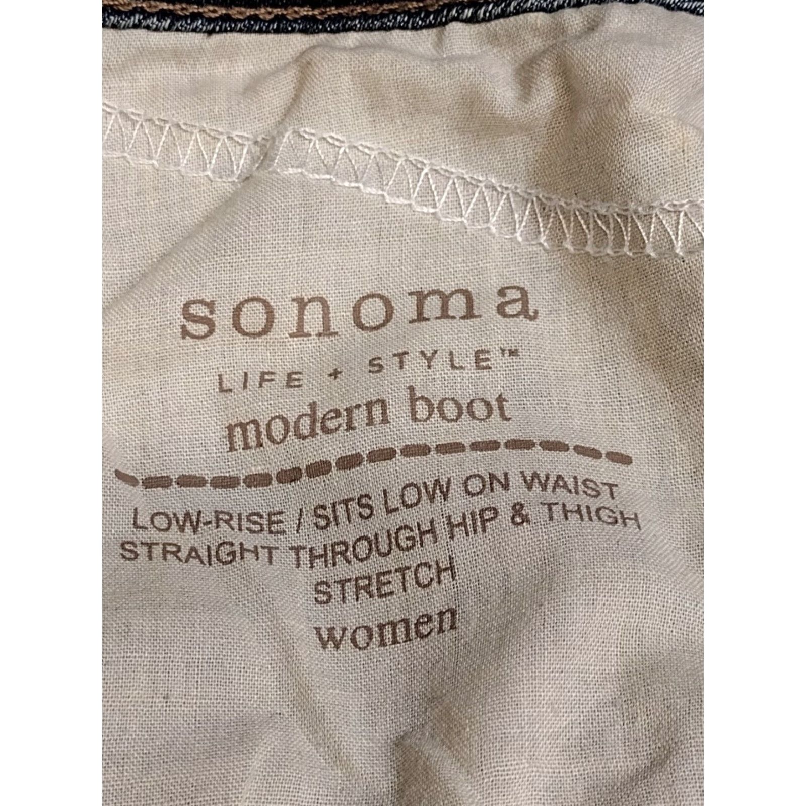 Vintage Sonoma Jeans Women's Plus Size 18 Boot Straight Denim Blue Distressed 5-Pocket High Rise Regular Stretch Shirts pants? Size 40" / US 18 - 5 Thumbnail