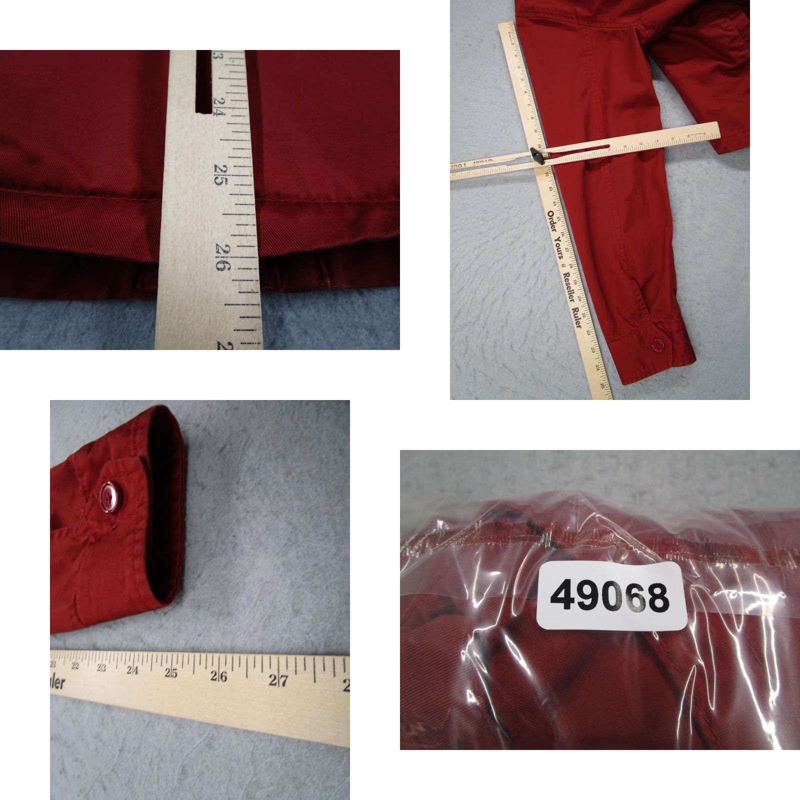 Vintage VINTAGE Pilgrim Surf Supply Jacket Mens Large Red Cotton Zip Front Band Collar Pockets Size US L / EU 52-54 / 3 - 8 Thumbnail