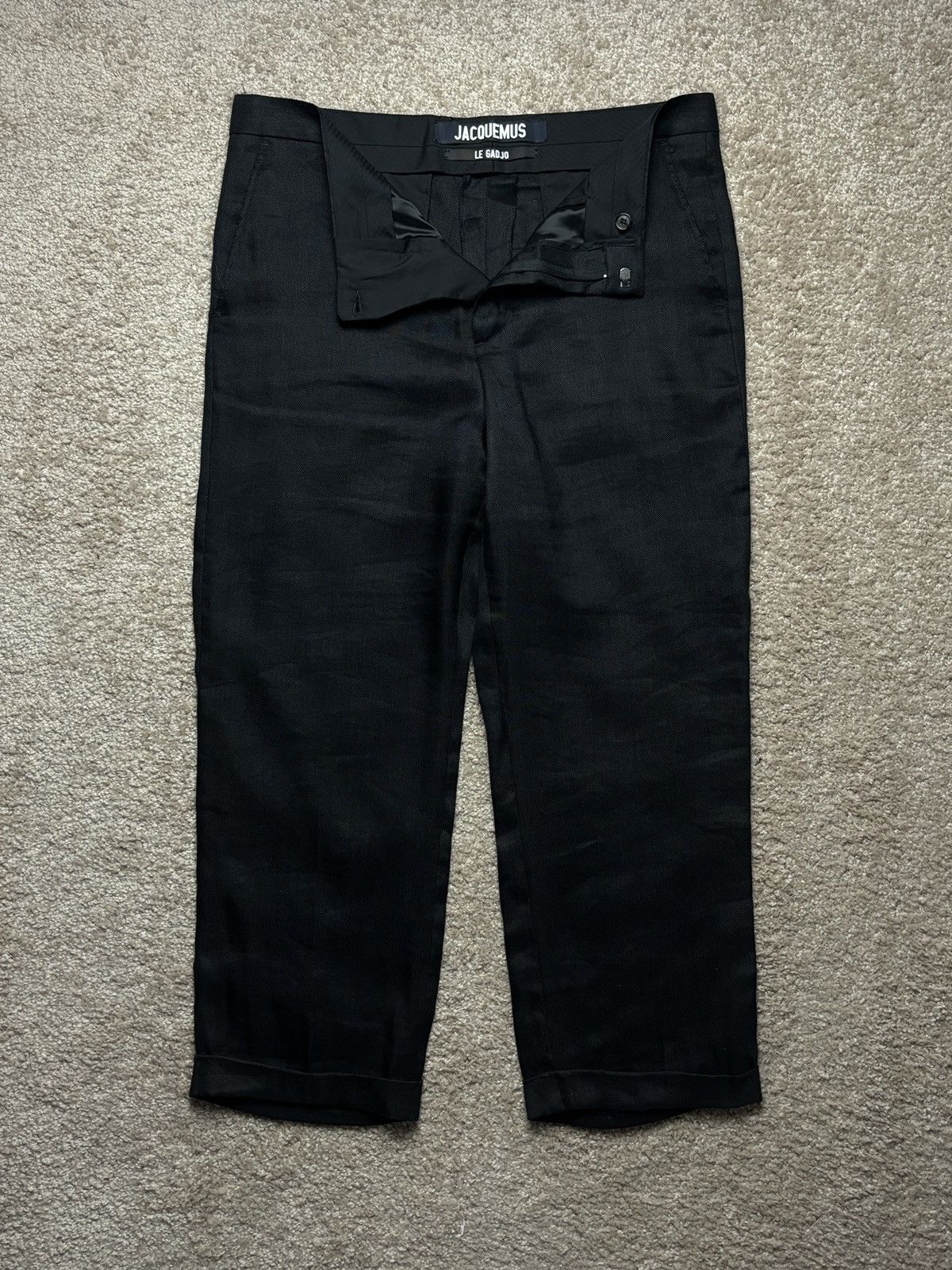 Jacquemus Jacquemus „le gadjo” black linen blend pants trousers Size US 34 / EU 50 - 1 Thumbnail