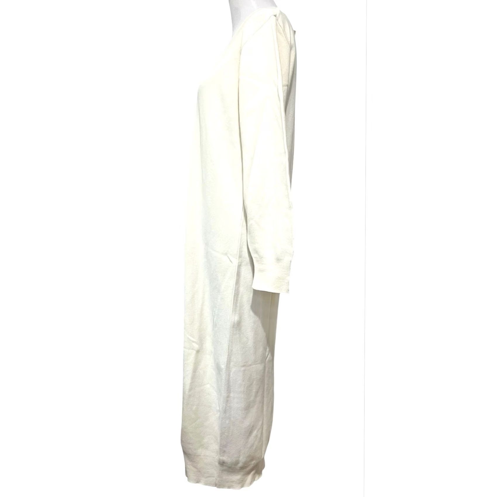 Vintage VINTAGE Joan Vass Sweater Dress Maxi Cotton Knit Ivory Cream Long Sleeve Sz 8-10 (1) Size M / US 6-8 / IT 42-44 - 2 Thumbnail