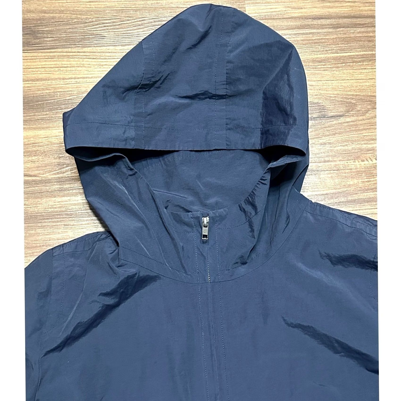 Eileen Fisher Eileen Fisher Women's Light Cotton Nylon Hooded Rain Jacket Blue M Jacket Size M / US 6-8 / IT 42-44 - 2 Thumbnail