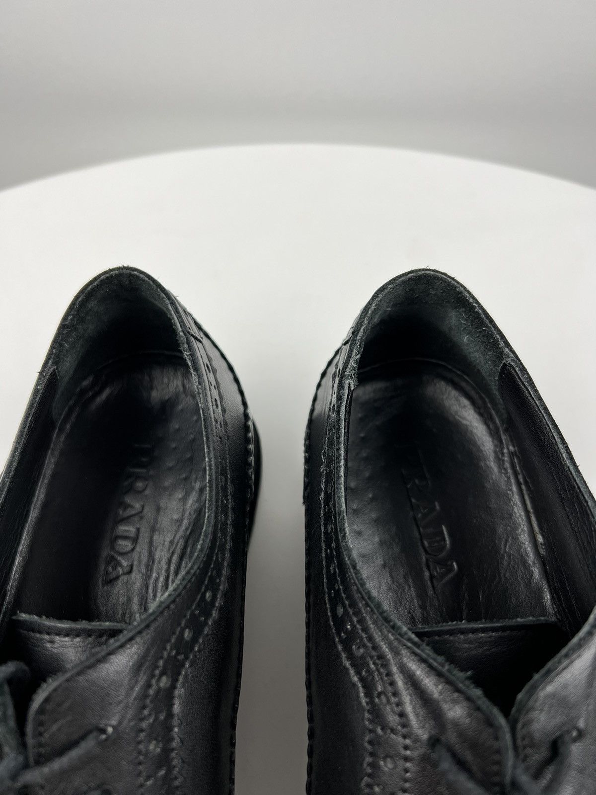 Prada PRADA Derby Leather Shoes Lace Rubber Sole Black Men’s Size US 8 / EU 41 - 15 Thumbnail