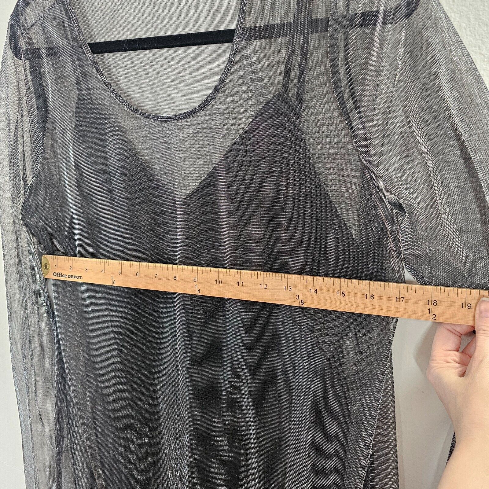 The Kooples The Kooples Smokey Silver Metallic Sheer Over Black Slip L Size L / US 10 / IT 46 - 8 Thumbnail