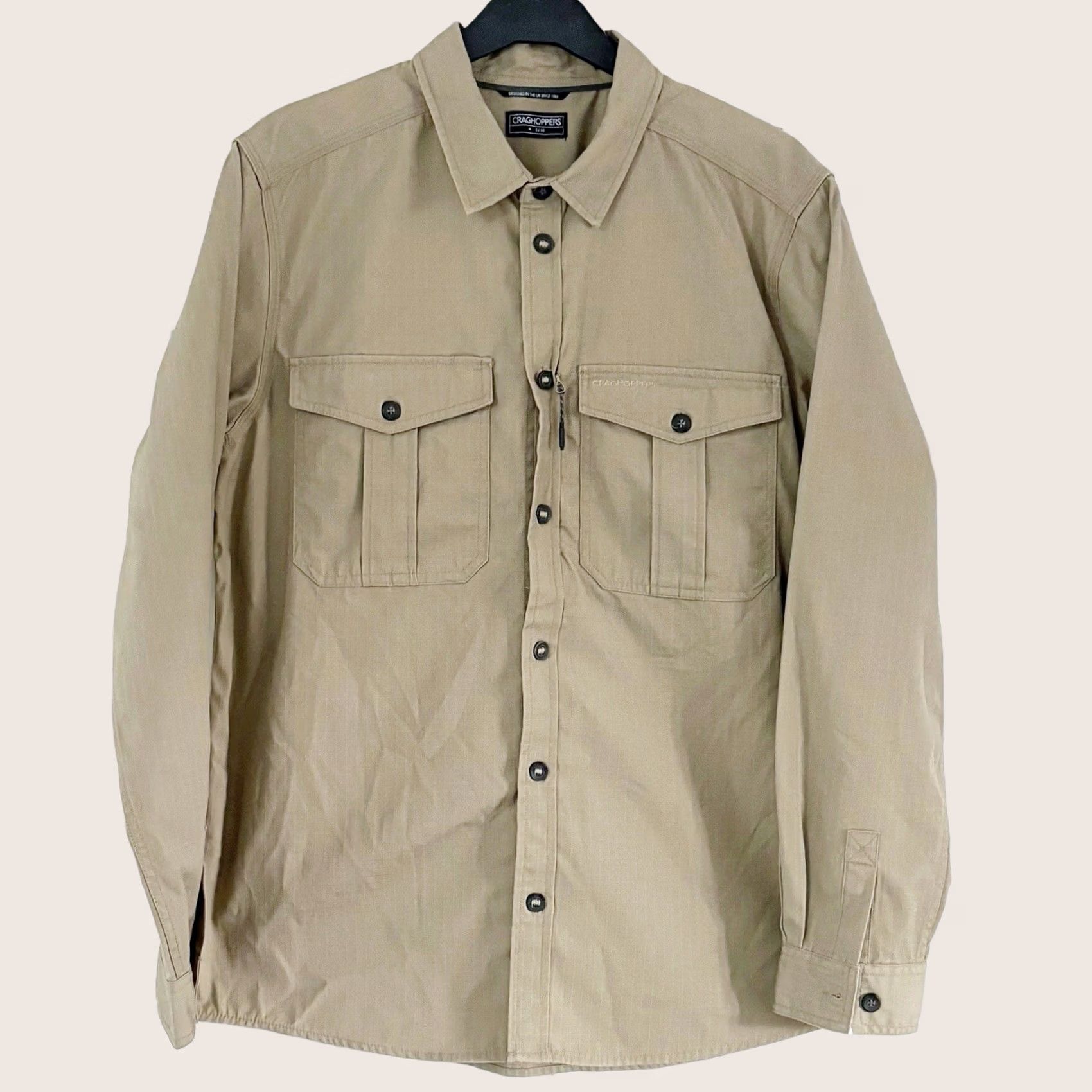 Vintage Craghoppers Overshirt Medium Mens Khaki Button-Up Solar Shield Outdoors Walking Hiking Travel Shirt Mens M Khaki Solar Shield Craghoppers Size US M / EU 48-50 / 2 - 1 Thumbnail