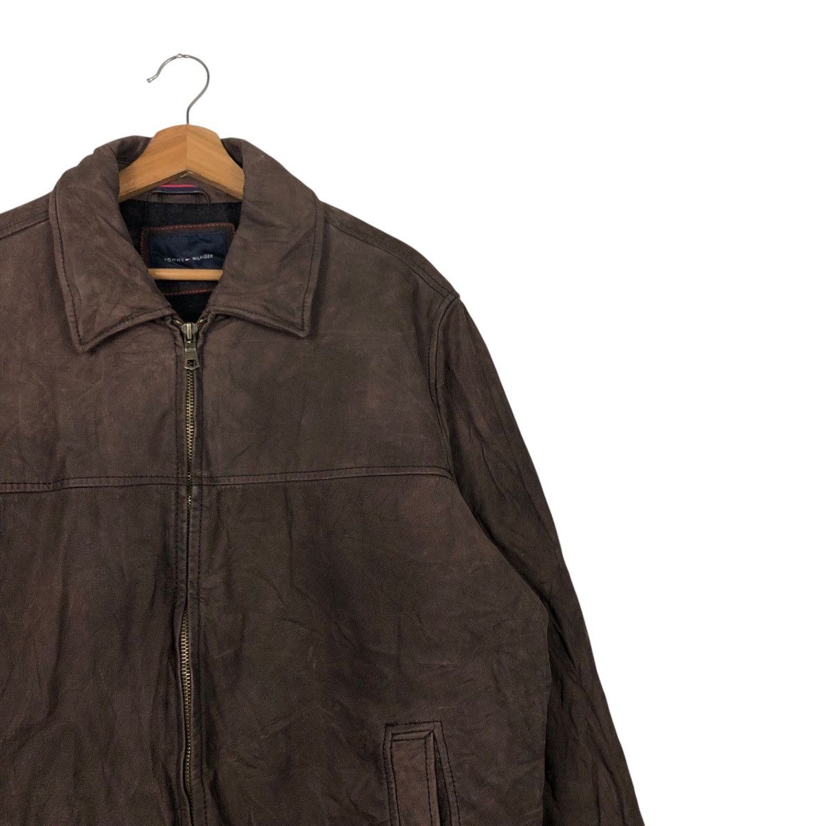 Genuine Leather 📌Vintage Genuine Leather Jacket Tommy Hilfiger Blanket Size US XL / EU 56 / 4 - 6 Thumbnail