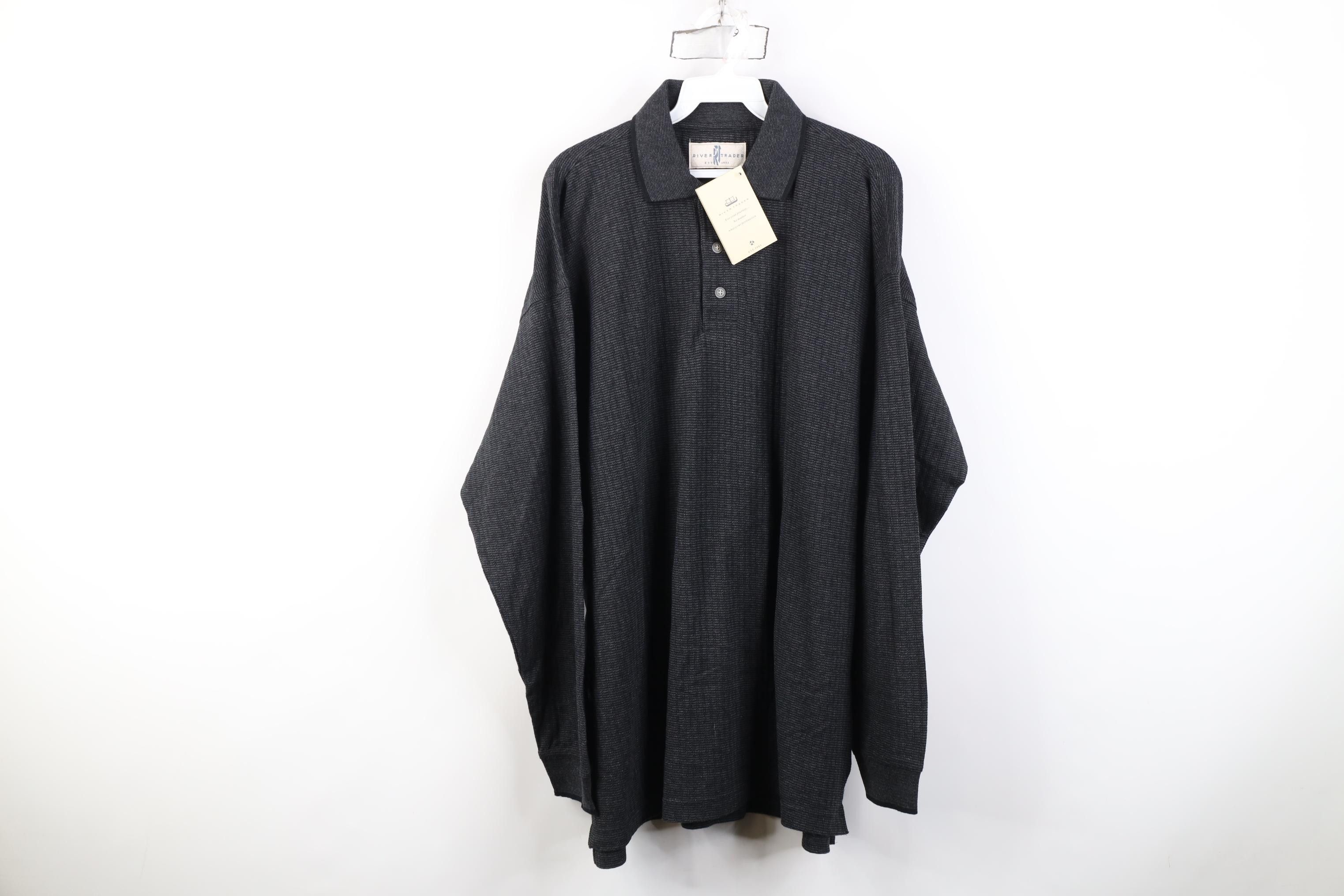 Vintage Deadstock Vintage 90s Streetwear Long Sleeve Polo Shirt Size US L / EU 52-54 / 3 - 1 Thumbnail