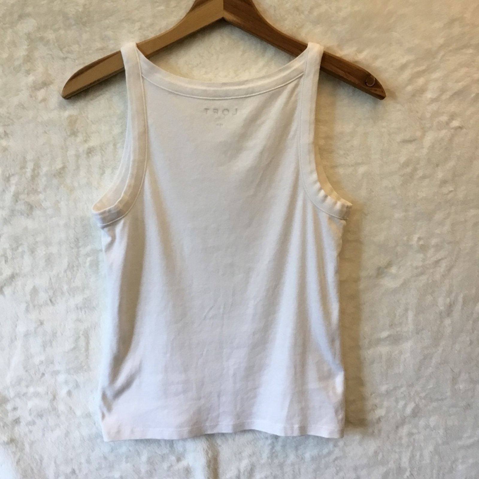 Loft Loft White Classic Rib Tank Top Size M / US 6-8 / IT 42-44 - 5 Thumbnail