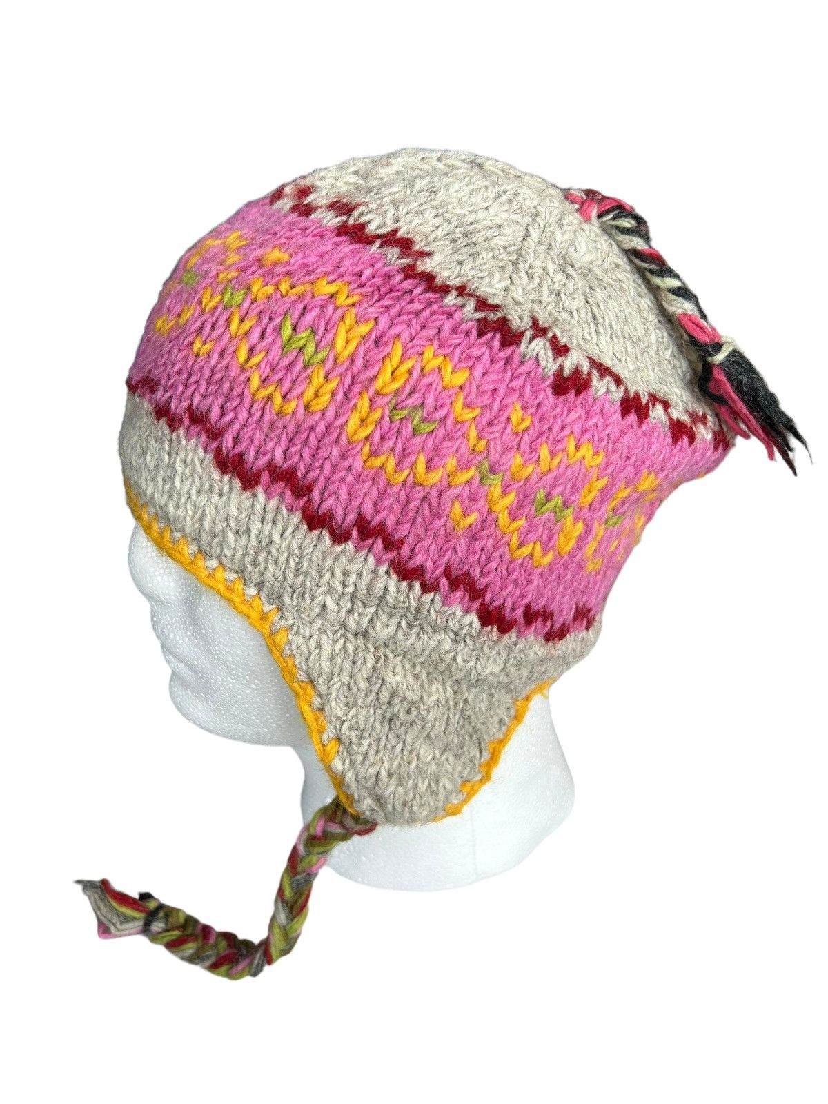 14th Addiction × Japanese Brand 🌈 Hippies Style Knitted Multicolour wool Beanie Hats 💥 Size ONE SIZE - 2 Thumbnail
