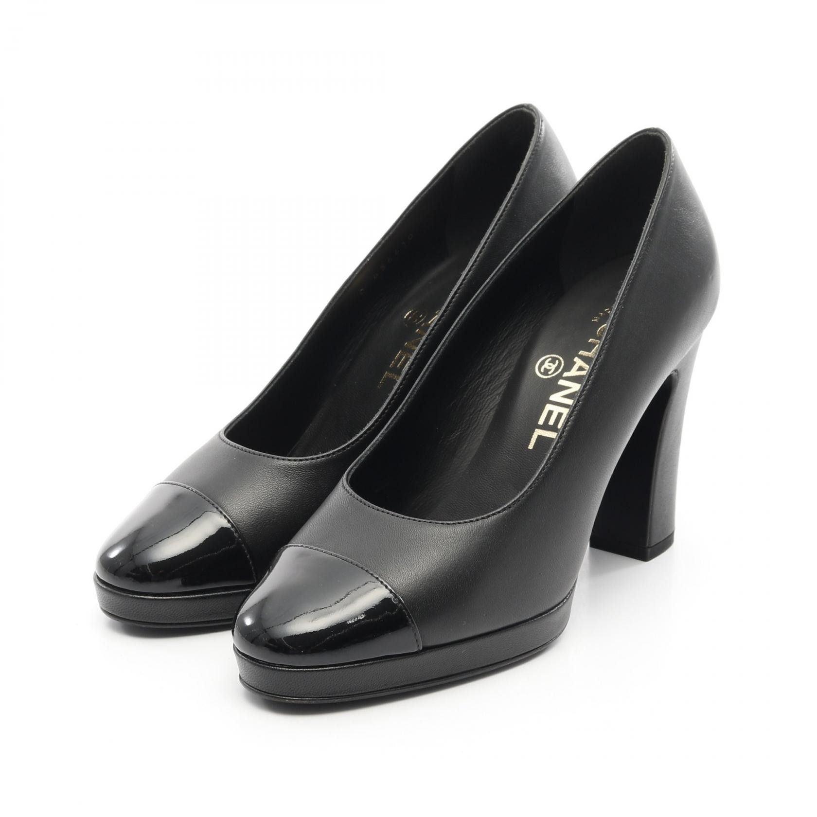 Chanel Chanel Chanel Coco Mark Leather Patent Leather Pumps Leather Shoes G36410 Size ONE SIZE - 1 Thumbnail