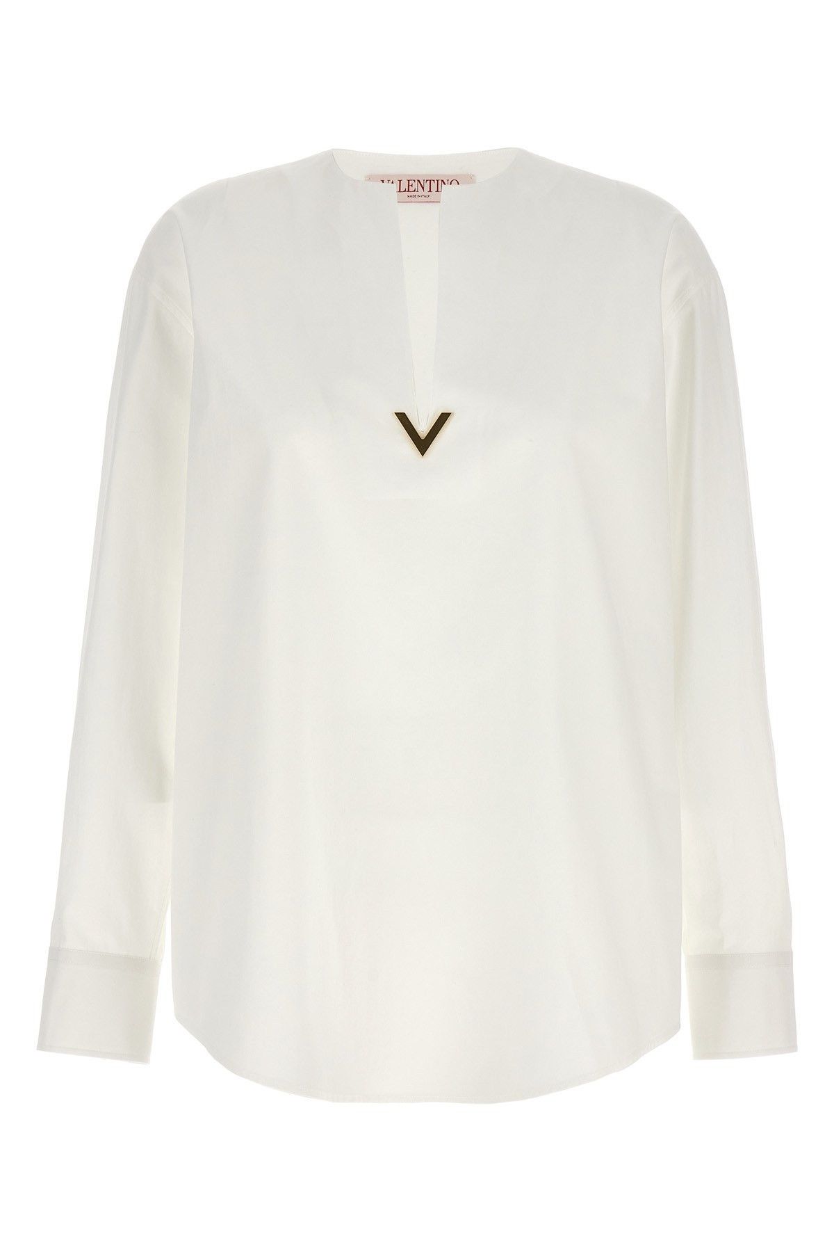 image of Valentino Garavani Valentino 'v Gold' Top in White, Women's (Size Small)