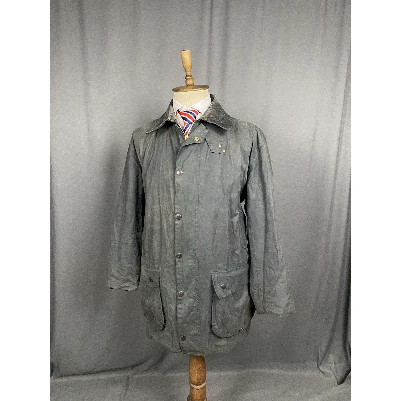 Barbour Barbour Border Vintage Men's Blue Waxed Jacket Size C44 Size US L / EU 52-54 / 3 - 5 Thumbnail