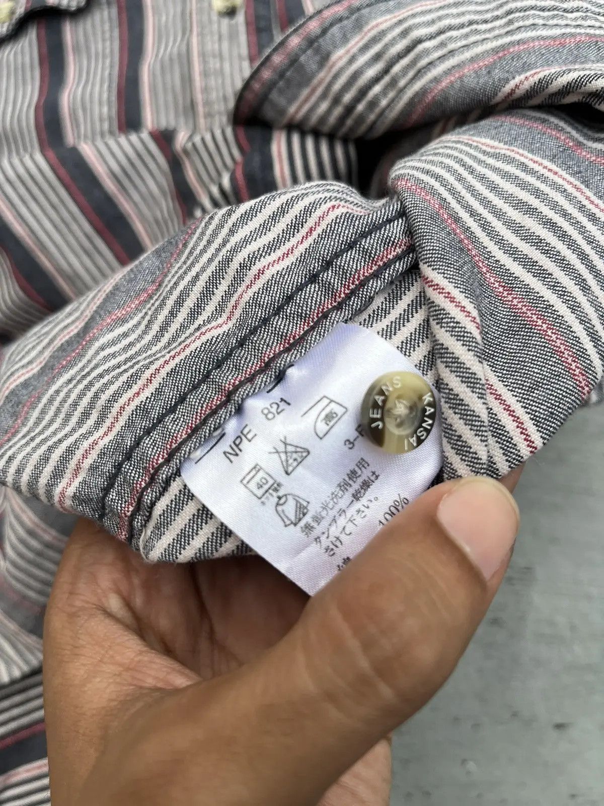 Kansai Yamamoto Vintage Kansai Yamamoto Striped Workshirt Japanese Size US S / EU 44-46 / 1 - 2 Thumbnail