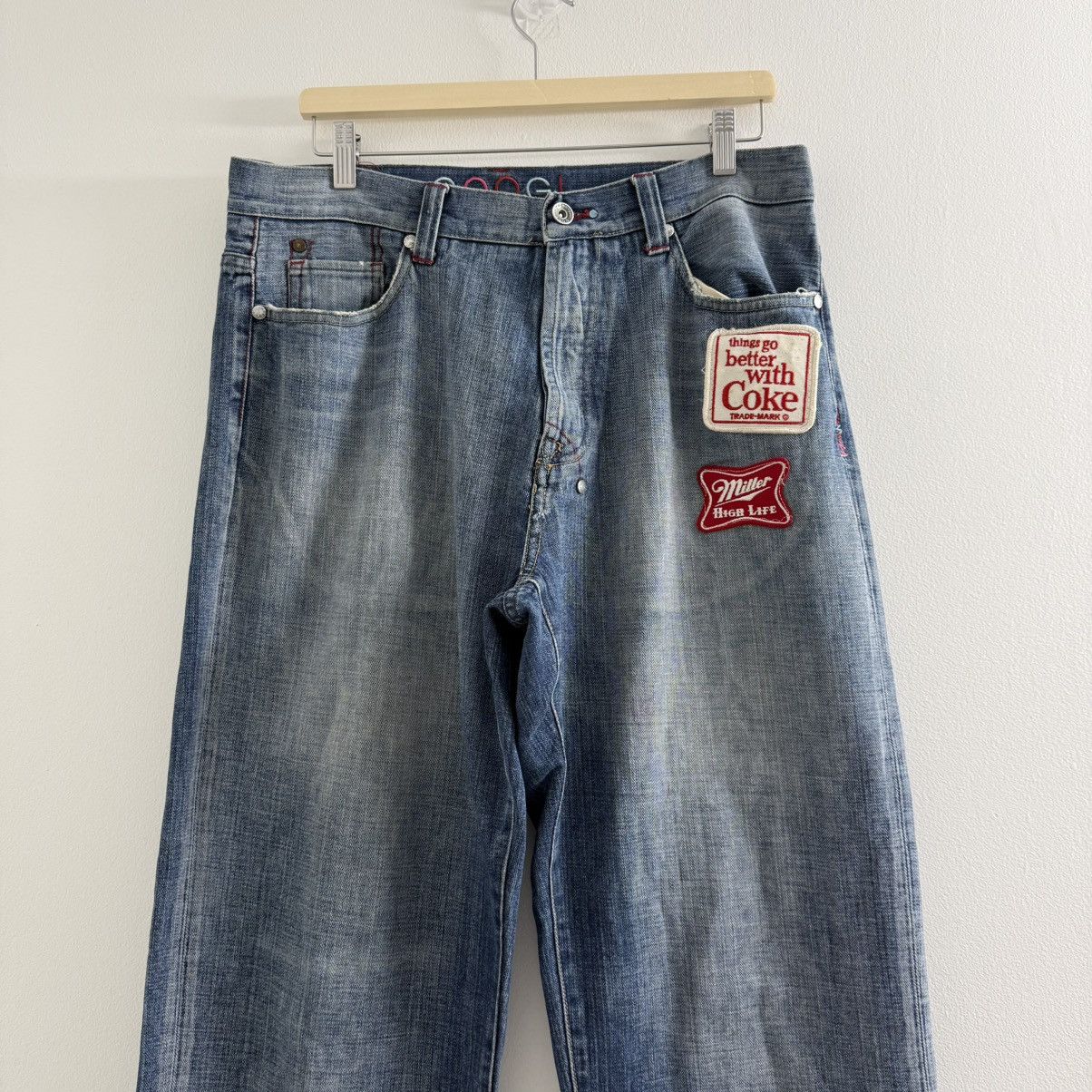 Vintage Y2K Coogi Baggy Patched Denim Jeans Embroidered 99s
