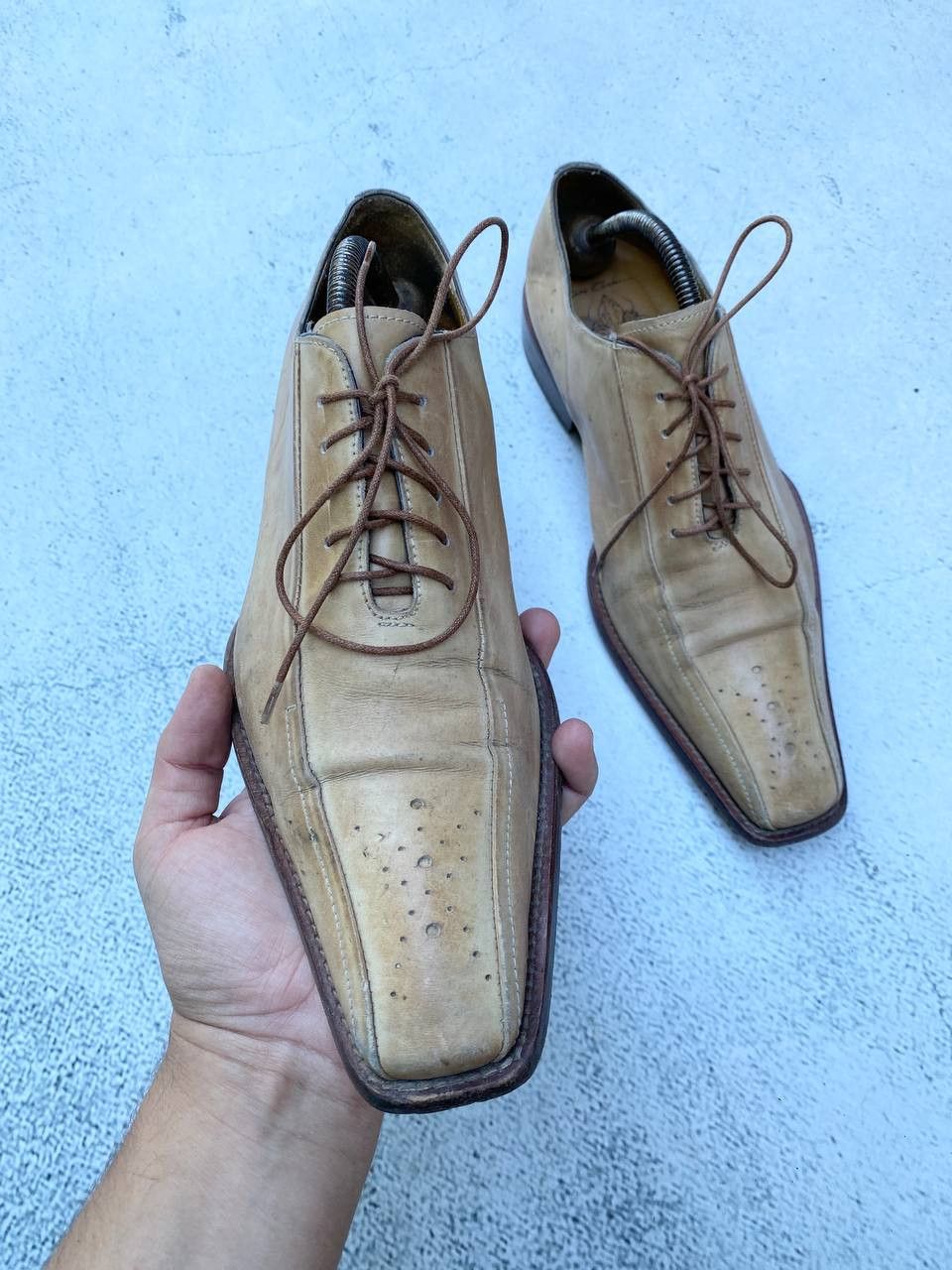 If Six Was Nine Italian Vintage Guidi style Leather Faded Shoes Size US 8 / EU 41 - 14 Thumbnail