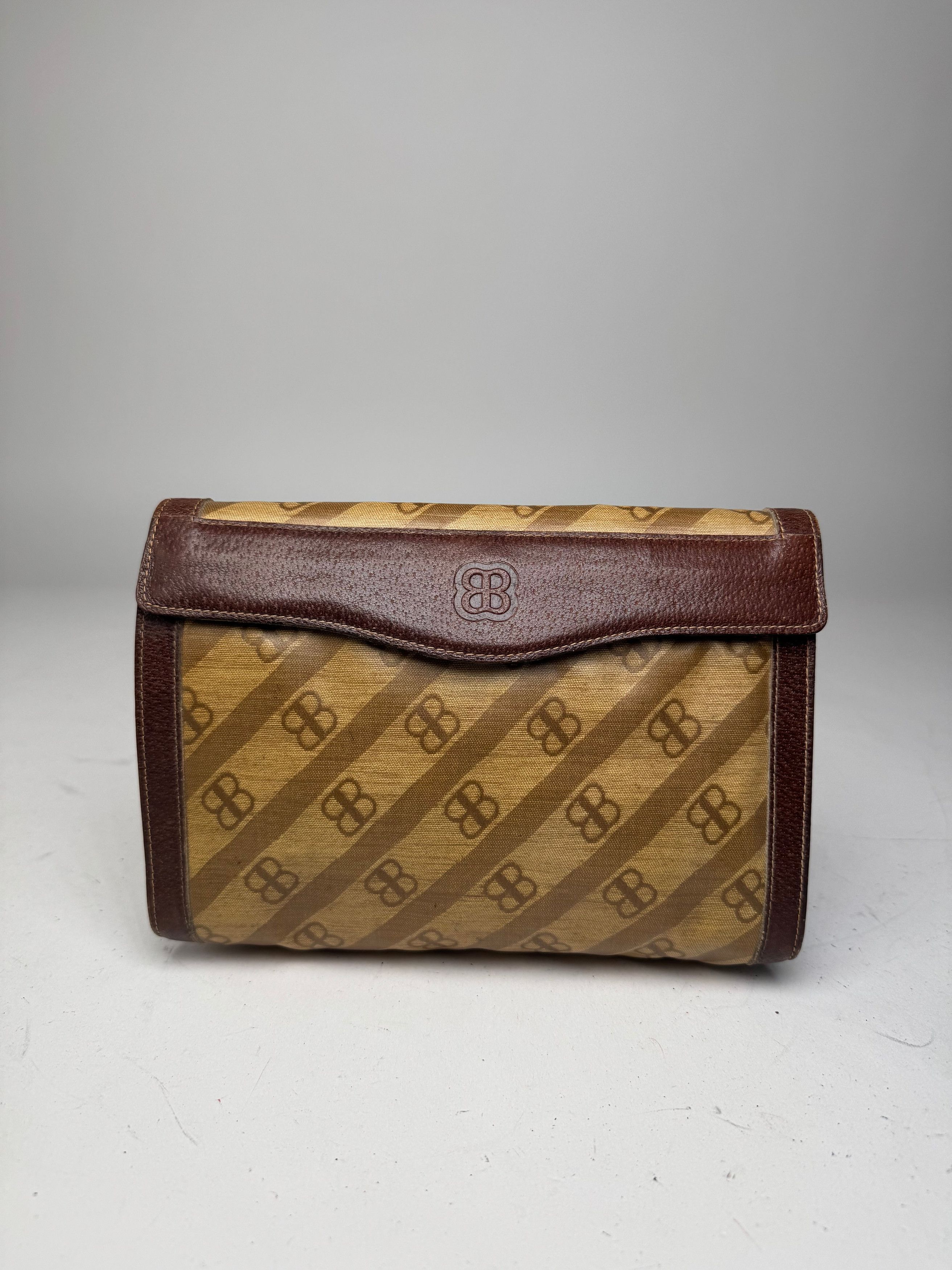 Balenciaga Vintage BB Monogram Leather Clutch Mini Bag Brown Size ONE SIZE - 1 Thumbnail