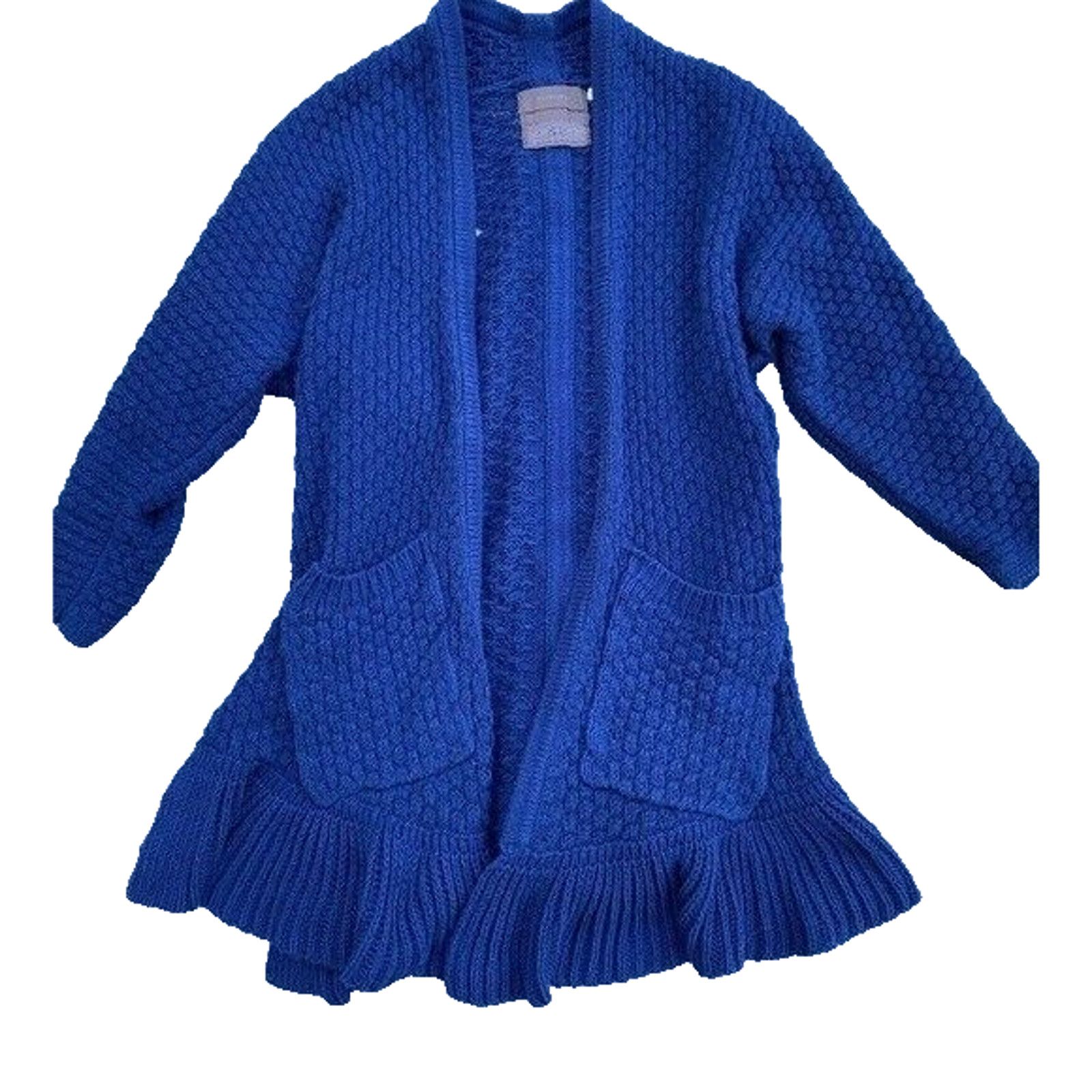 Cableami Guinevere cable knit navy cardigan sweater cotton S A000163 Size S / US 4 / IT 40 - 1 Thumbnail