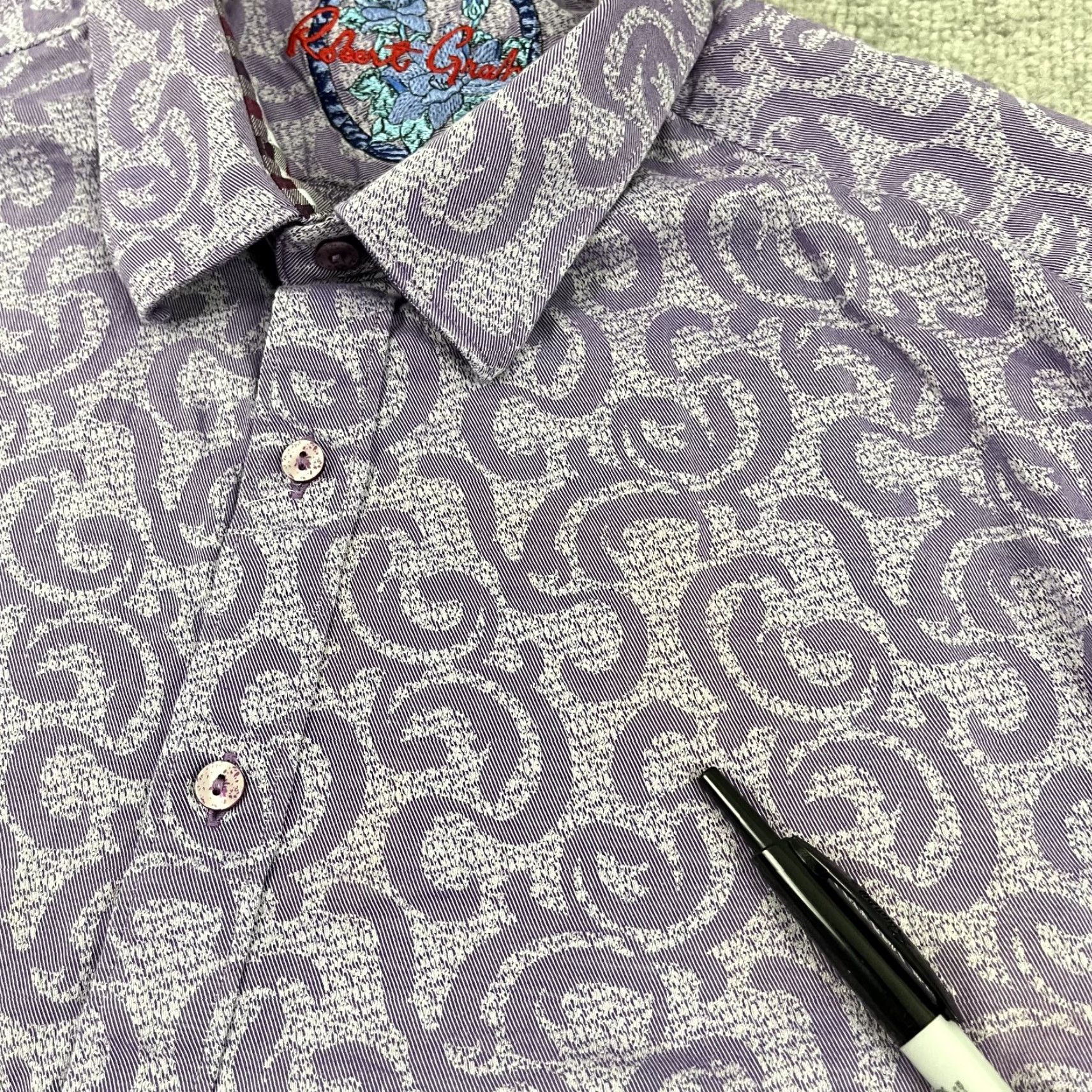 Robert Graham VINTAGE Robert Graham Men's Button-Up Shirt 3XL Purple Geometric Classic Casual Preppy Office Size US XXL / EU 58 / 5 - 7 Thumbnail