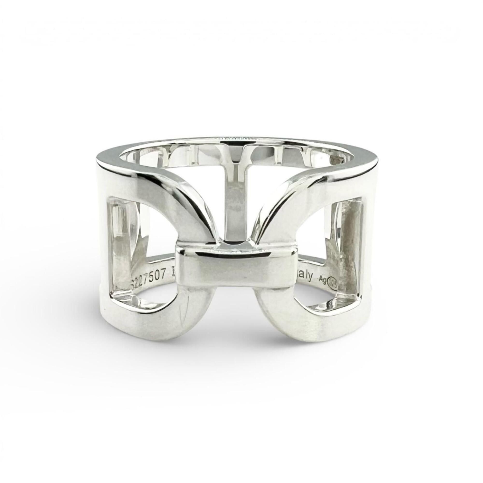 Hermes HERMES Everchaine d'Ancre AG925 Ring, 2021 model, Silver, Size 48, with case, Made in Italy, Weight: 5.6g, Women's. Size ONE SIZE - 1 Thumbnail